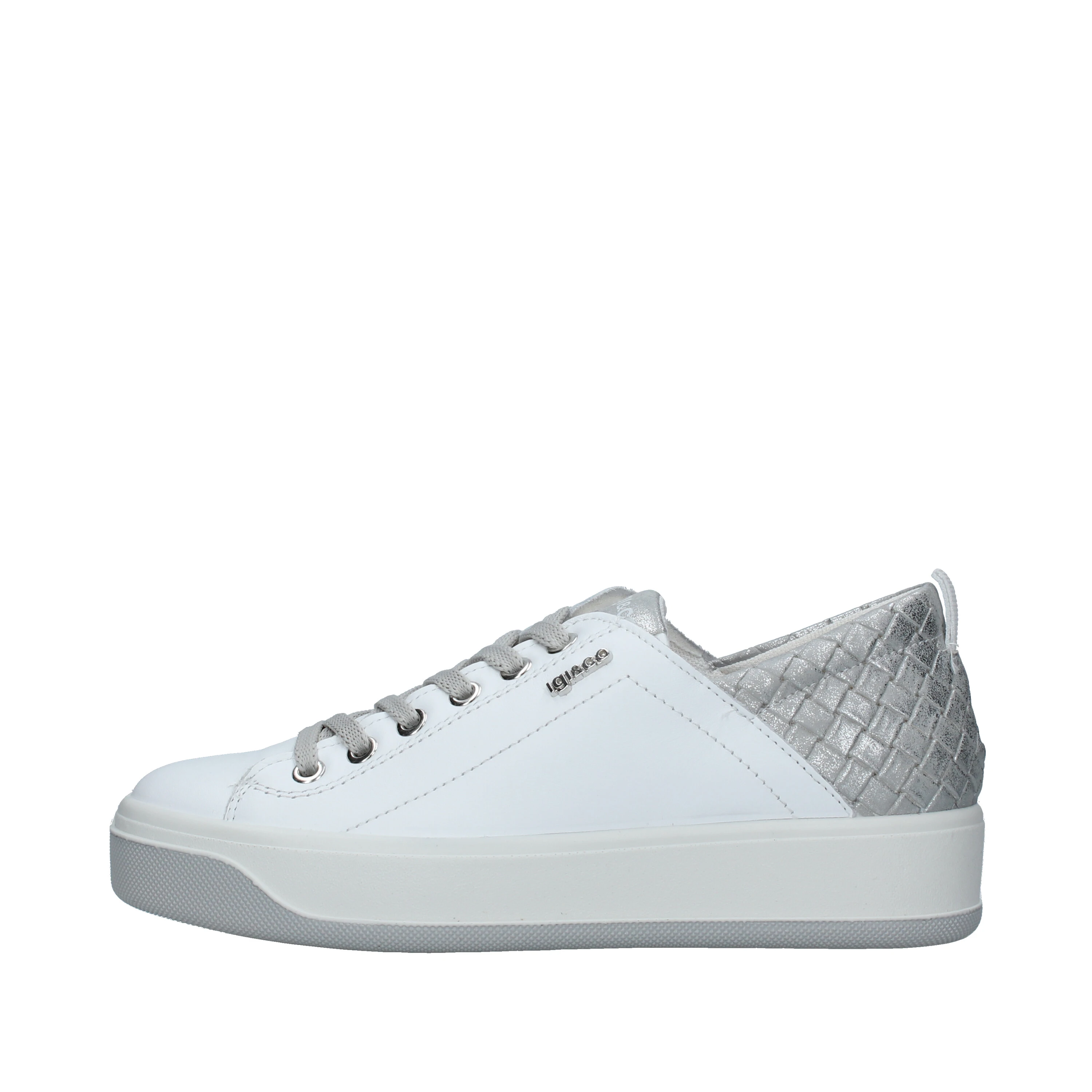 SNEAKERS PLATFORM CON INSERTO INTRECCIATO DONNA BIANCO