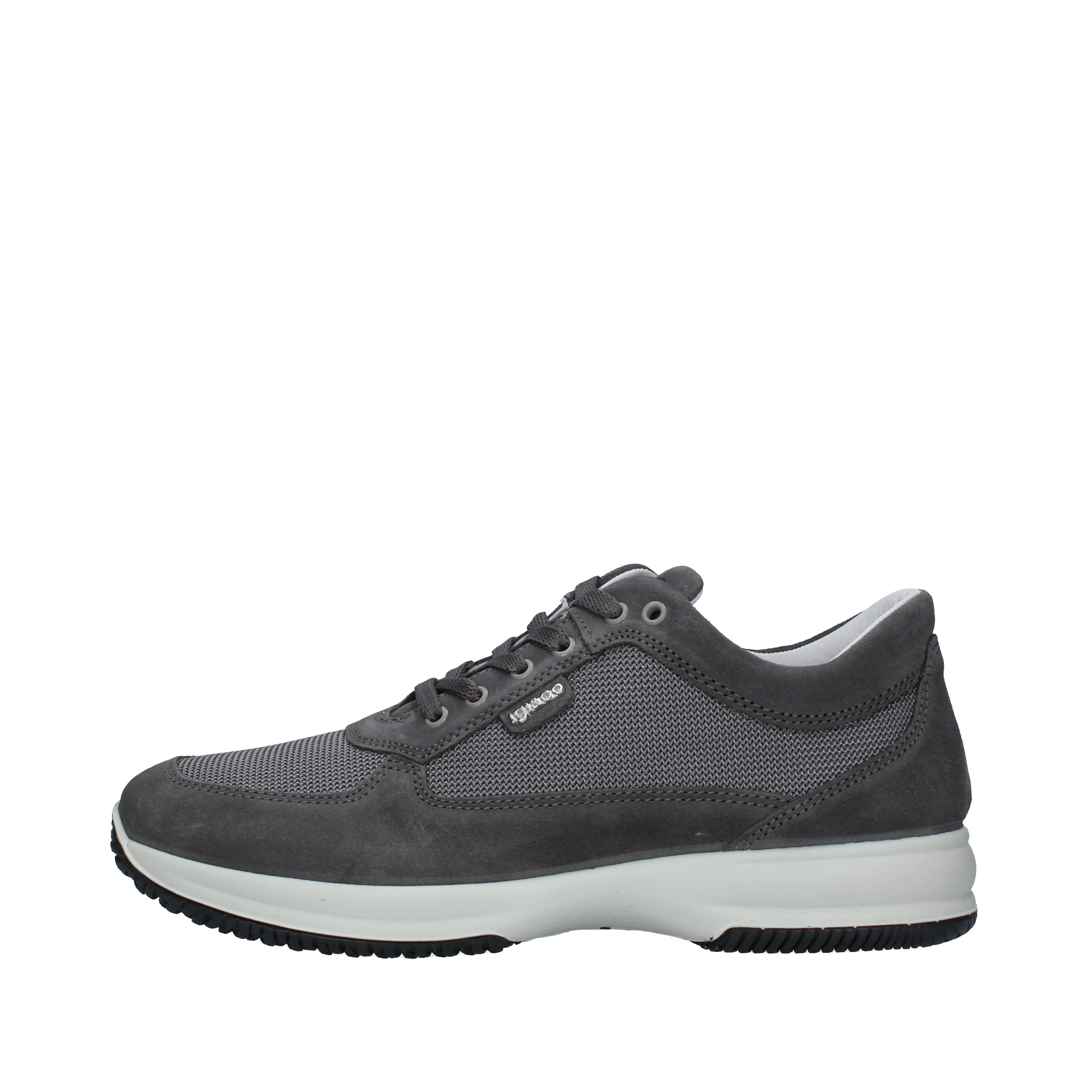 SNEAKERS BASSE CON INSERTO IN TESSUTO UOMO GRIGIO