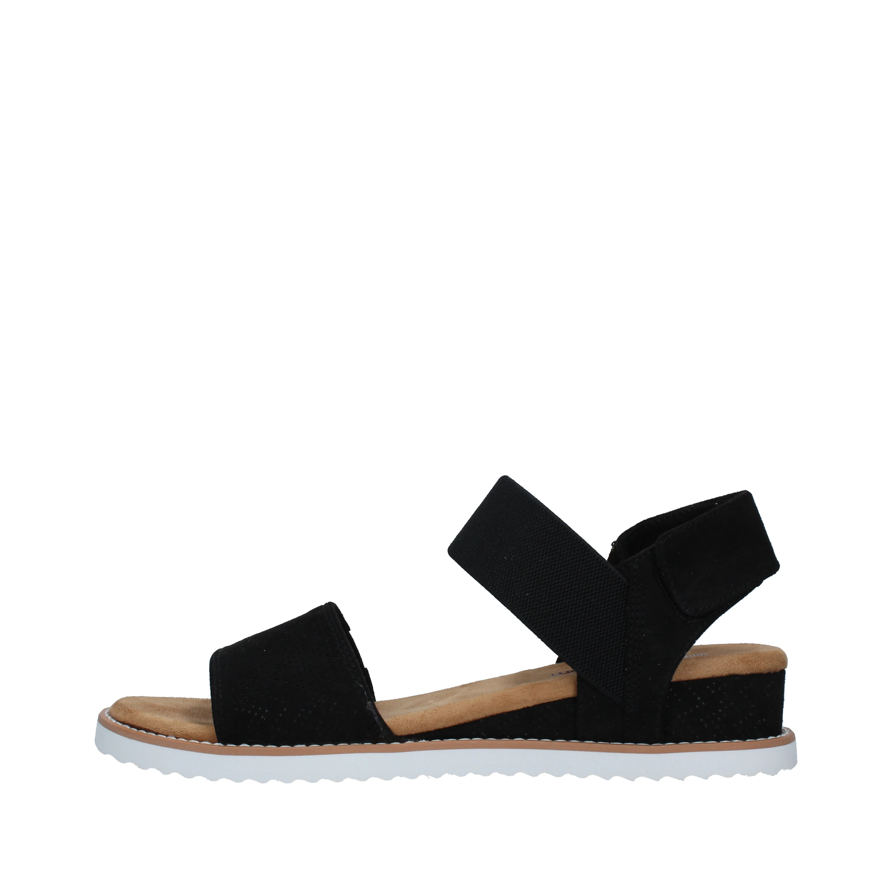 SANDALI CON ZEPPA CON FASCIA ELASTICA DONNA NERO