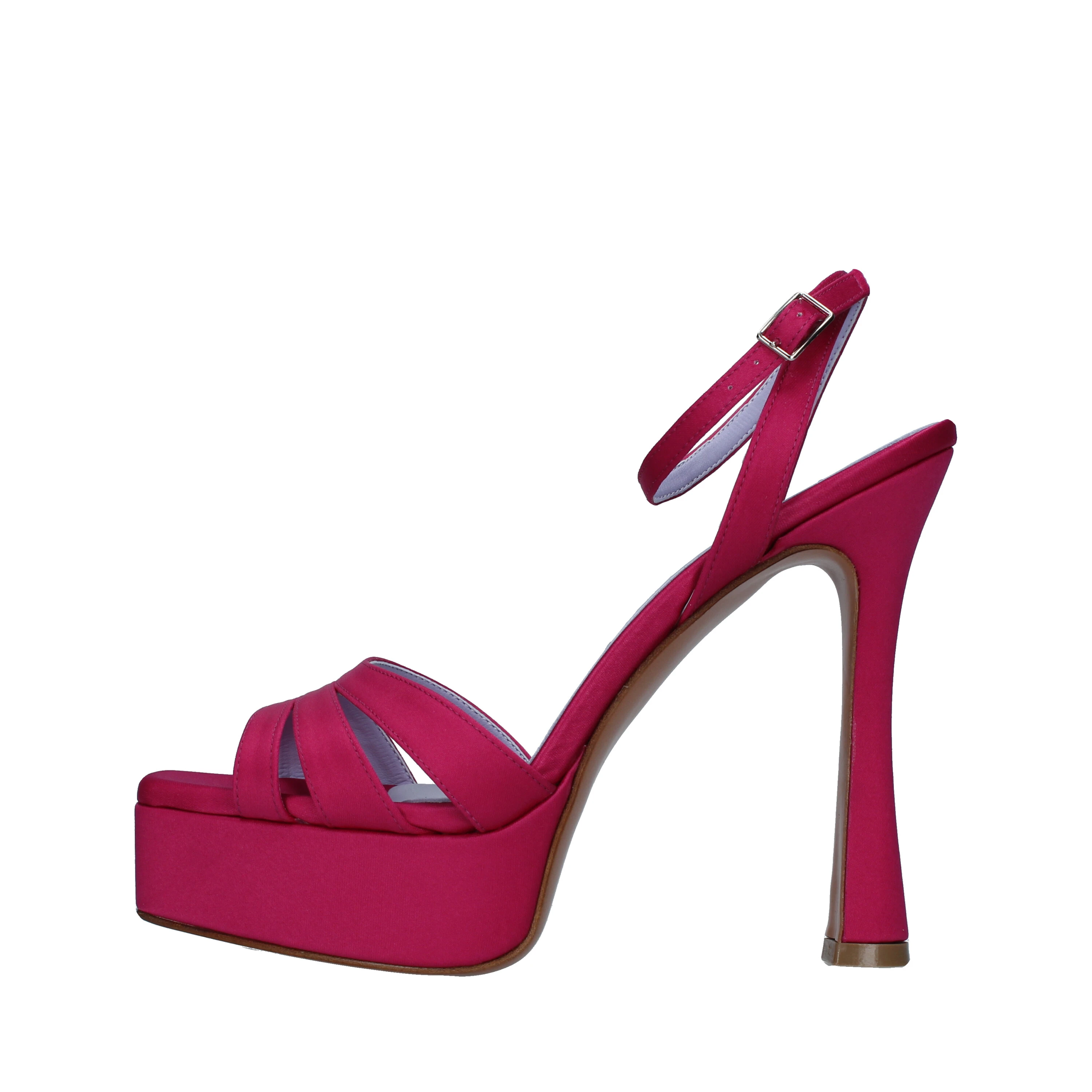 SANDALI TACCO ALTO IN RASO CON CINTURINO DONNA FUCSIA