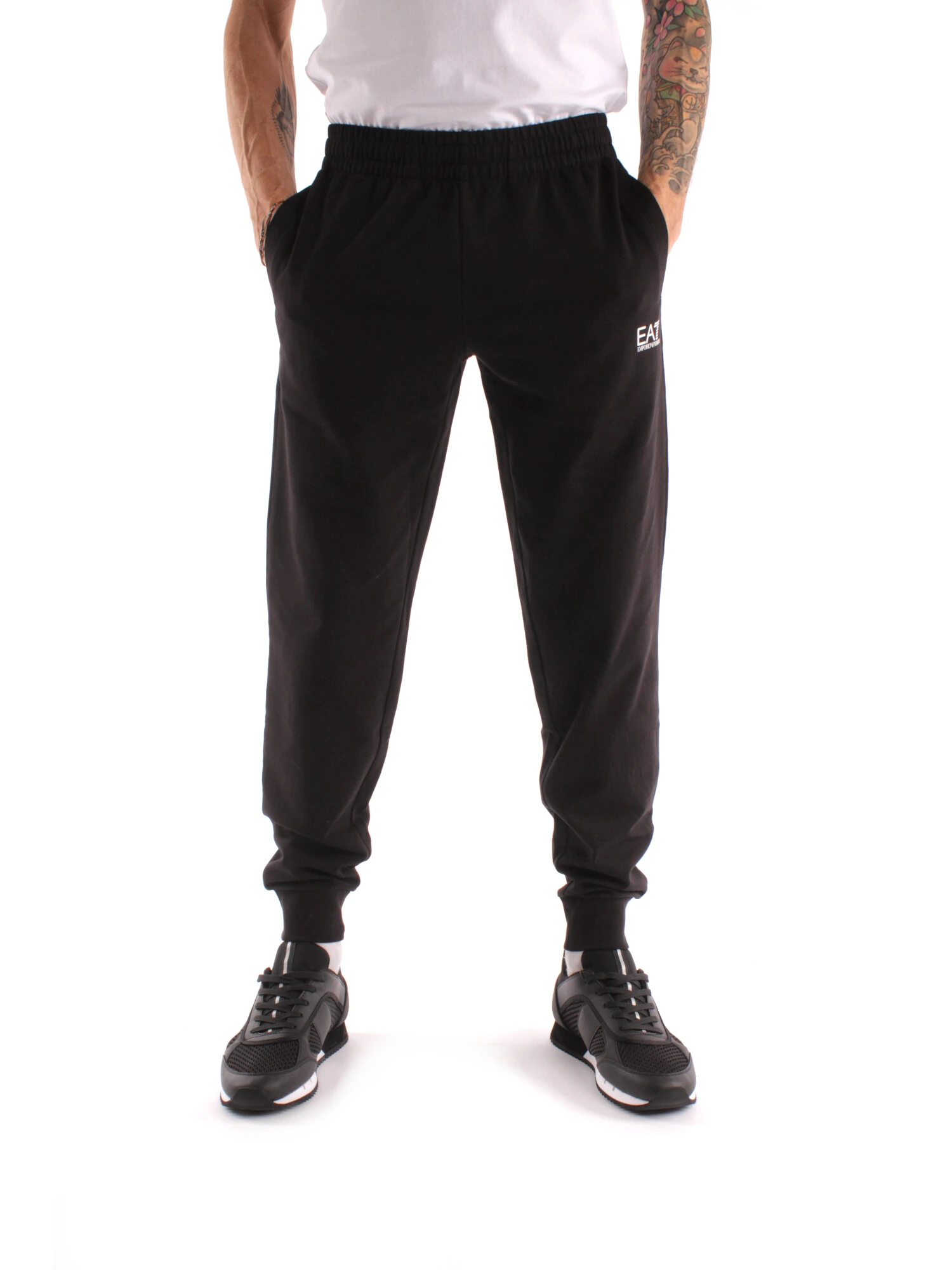 PANTALONI JOGGERS CON LOGO UOMO NERO