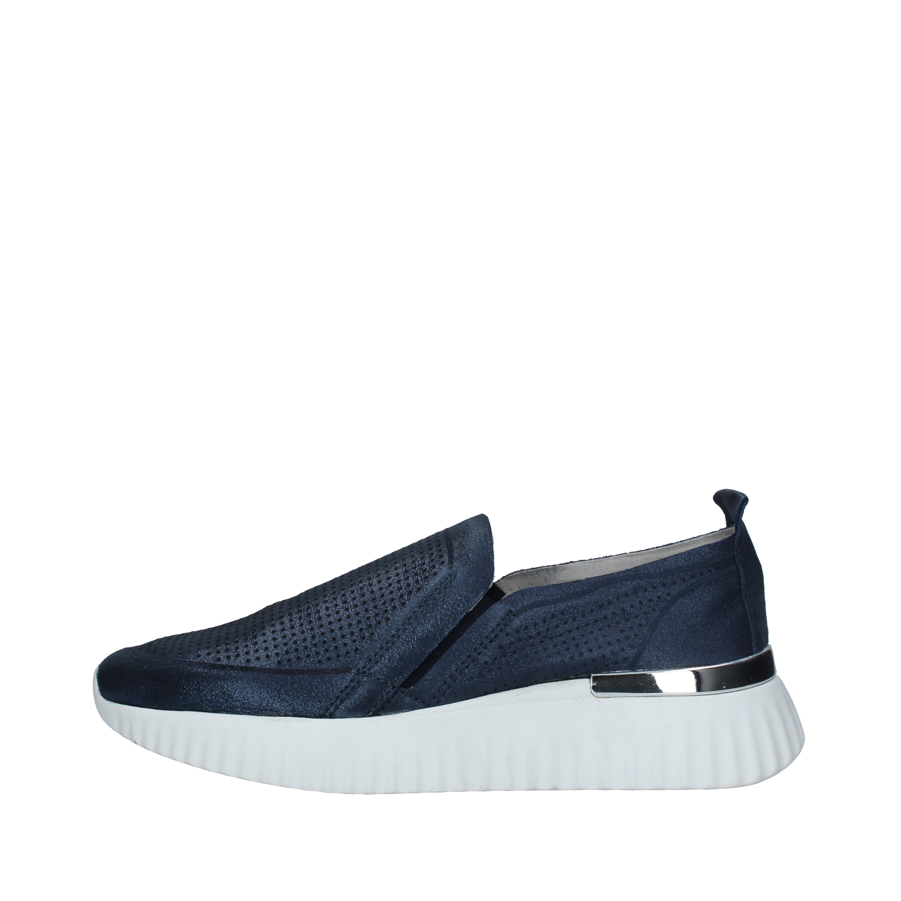 SNEAKERS SLIP ON CON ZEPPA TRAFORATA SENZA LACCI DONNA BLU