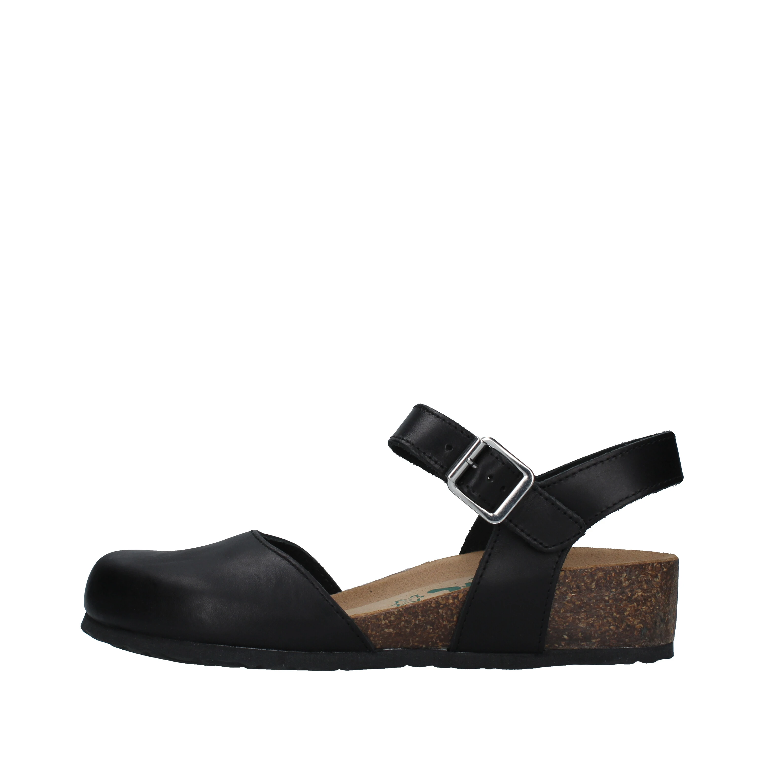 SANDALI CON ZEPPA IN PELLE DONNA NERO