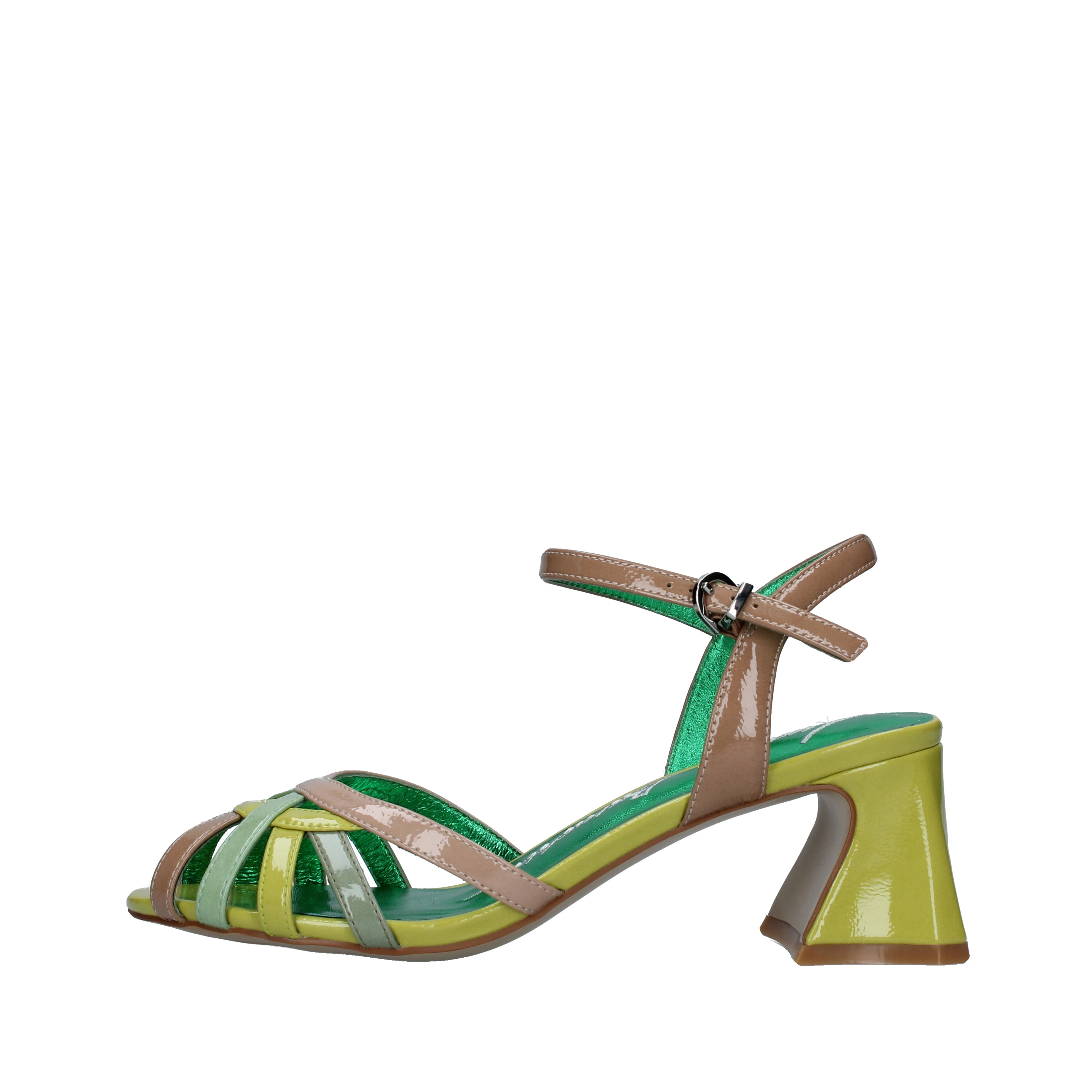 SANDALI TACCO ALTO CON FASCE COLORATE DONNA VERDE