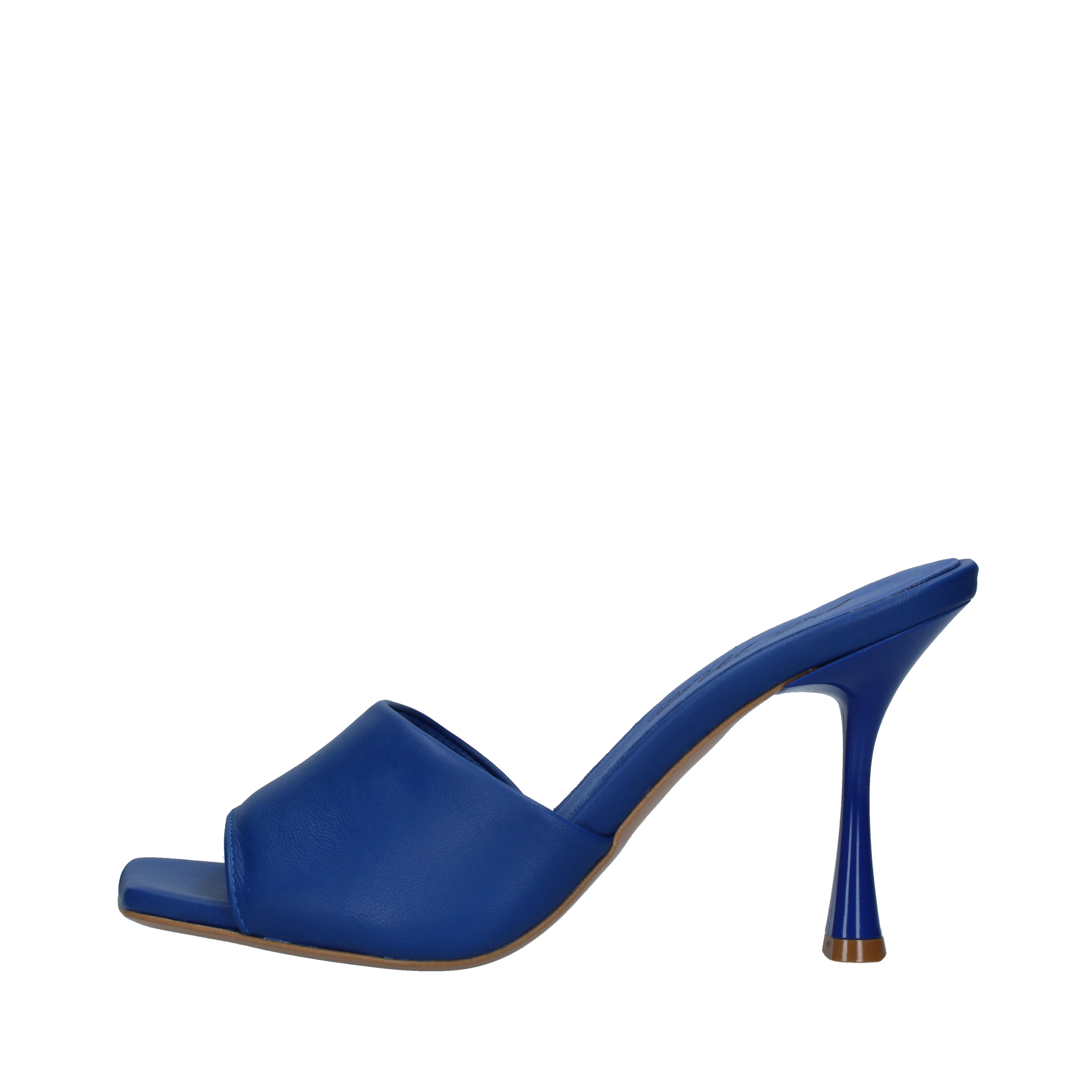 CIABATTE CON TACCO EFFETTO VERNICE DONNA BLU