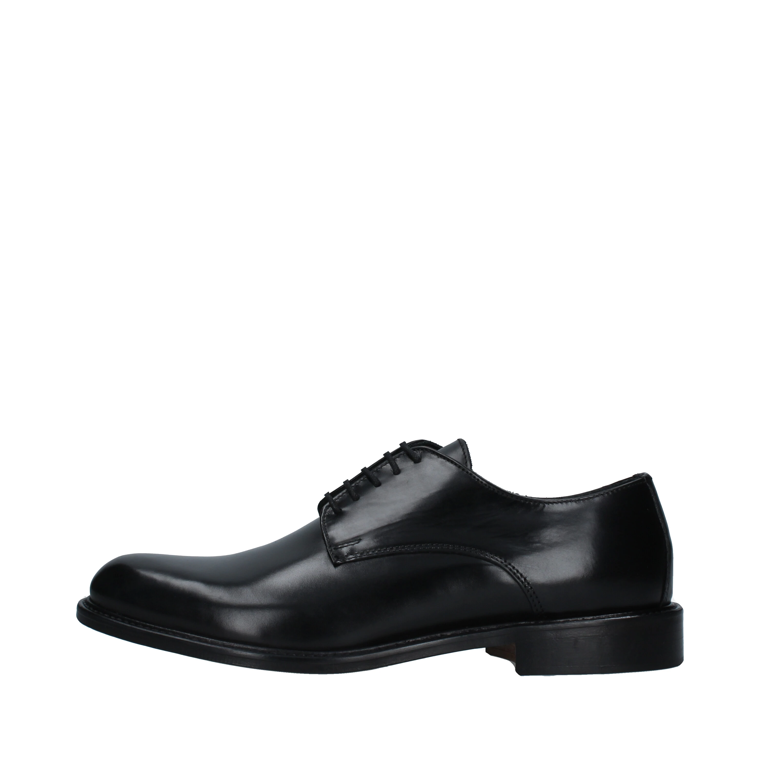 STRINGATE DERBY IN PELLE OVALINO UOMO NERO