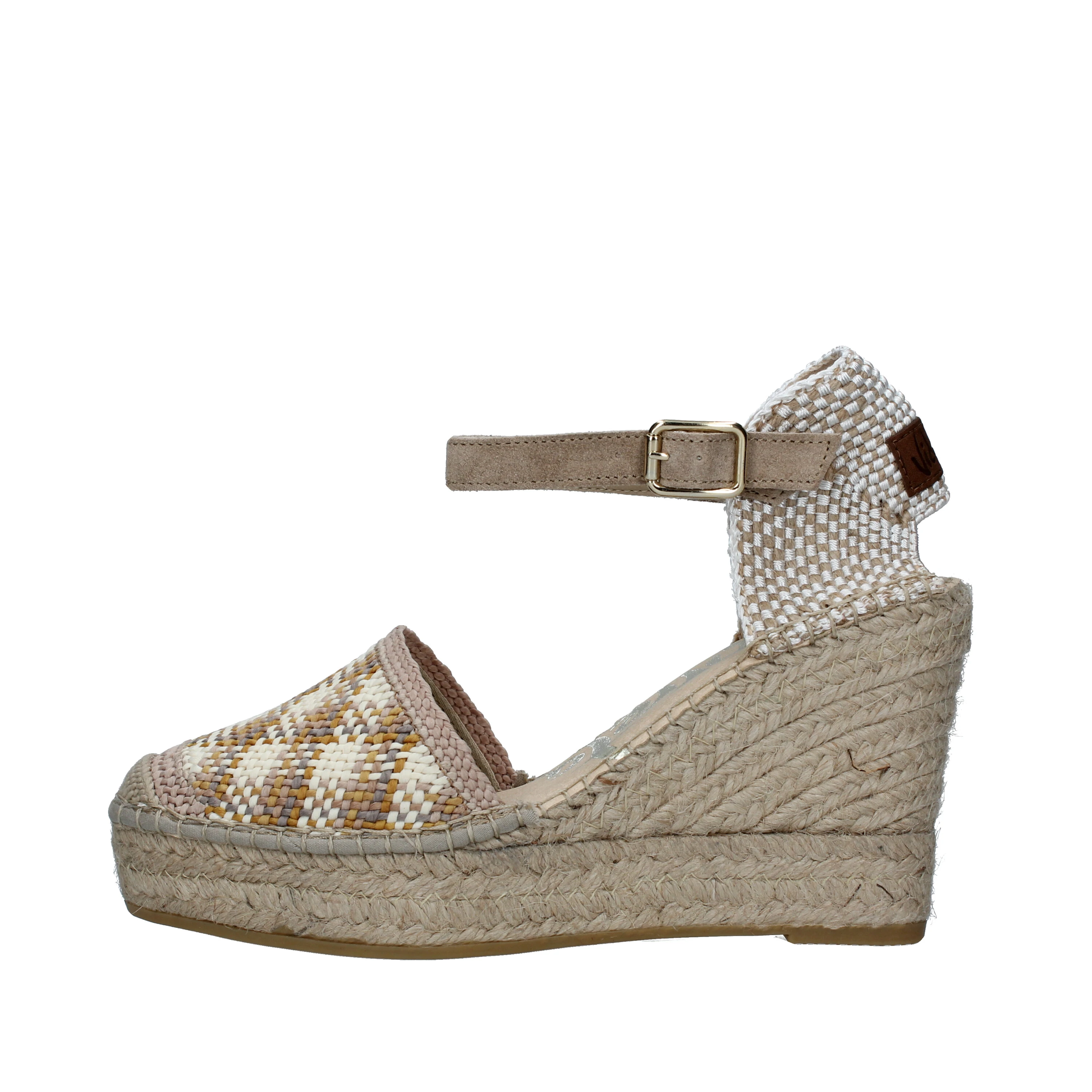 ESPADRILLAS CON ZEPPA E INTRECCI COLORATI DONNA ECRU