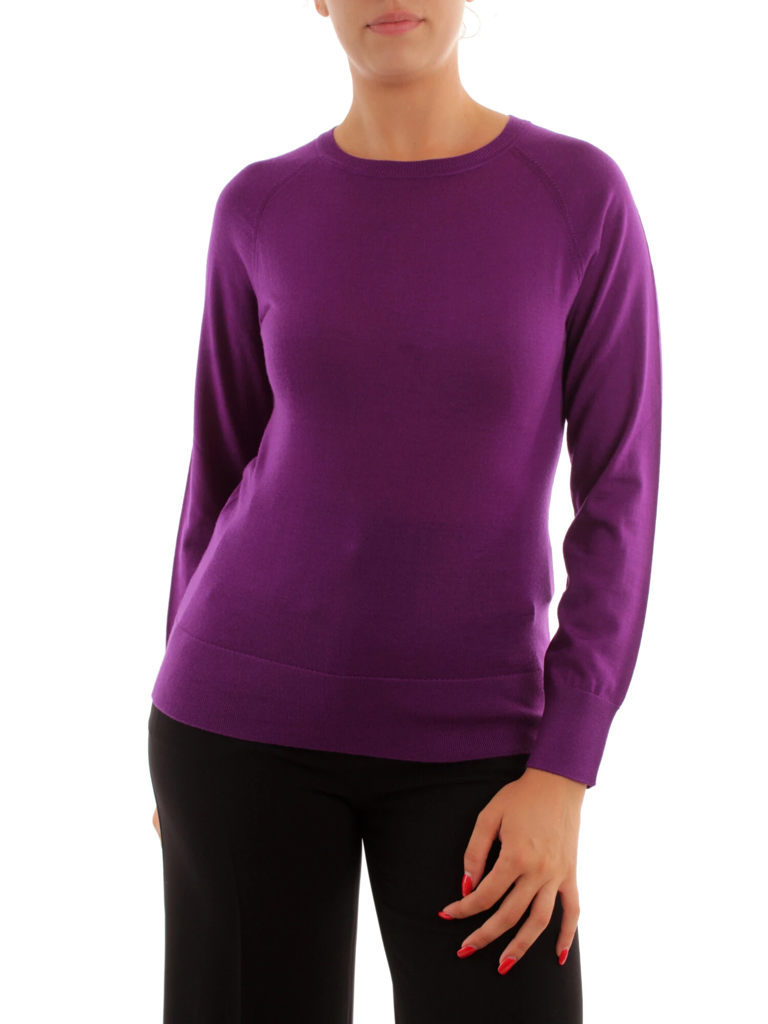 MAGLIA GIROCOLLO IN PURA LANA DONNA VIOLA