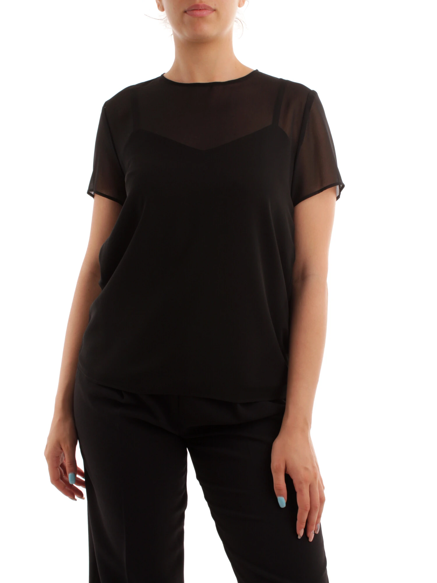 BLUSA SEMITRASPARENTE ART. 365 DONNA NERO