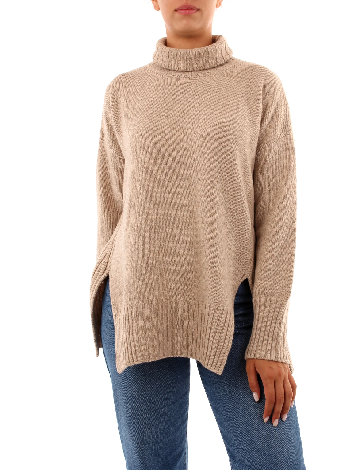 MAGLIA DOLCEVITA IN MISTO CASHMERE DONNA BEIGE