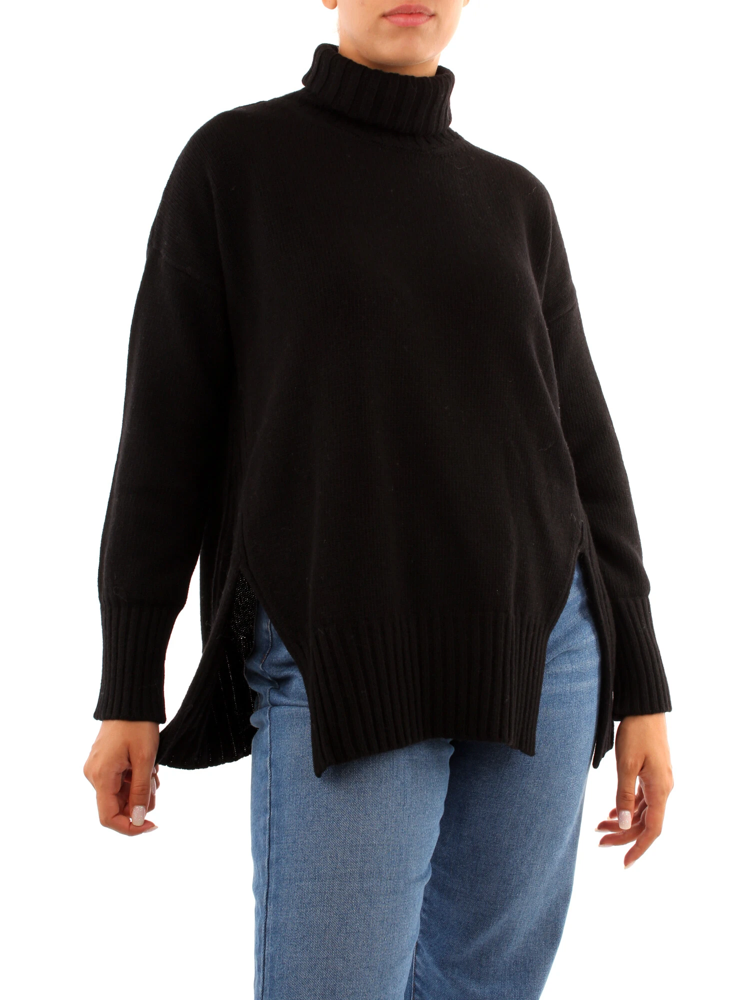 MAGLIA DOLCEVITA IN MISTO CASHMERE DONNA NERO