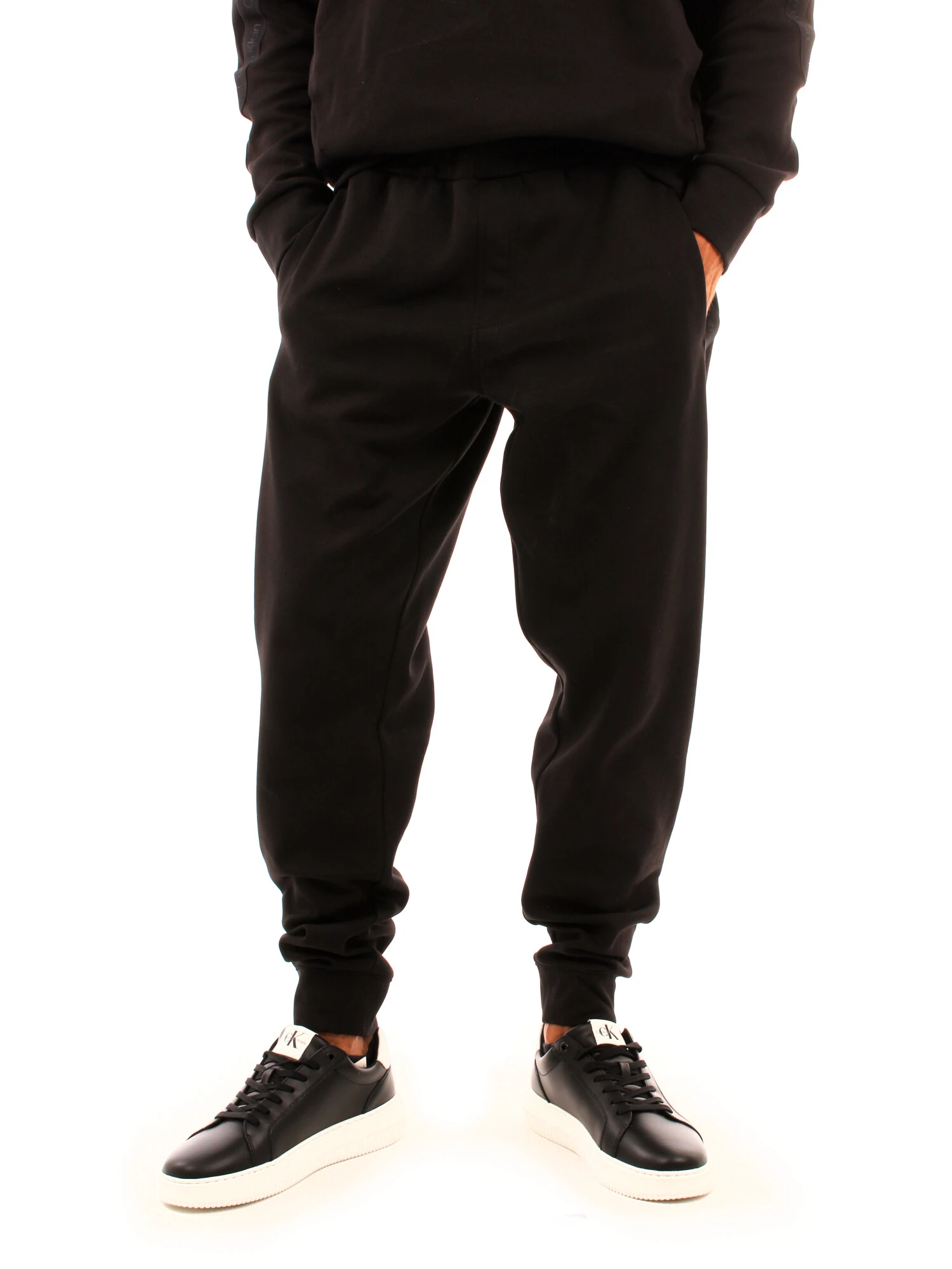 PANTALONI JOGGERS CON NASTRO LOGO UOMO NERO