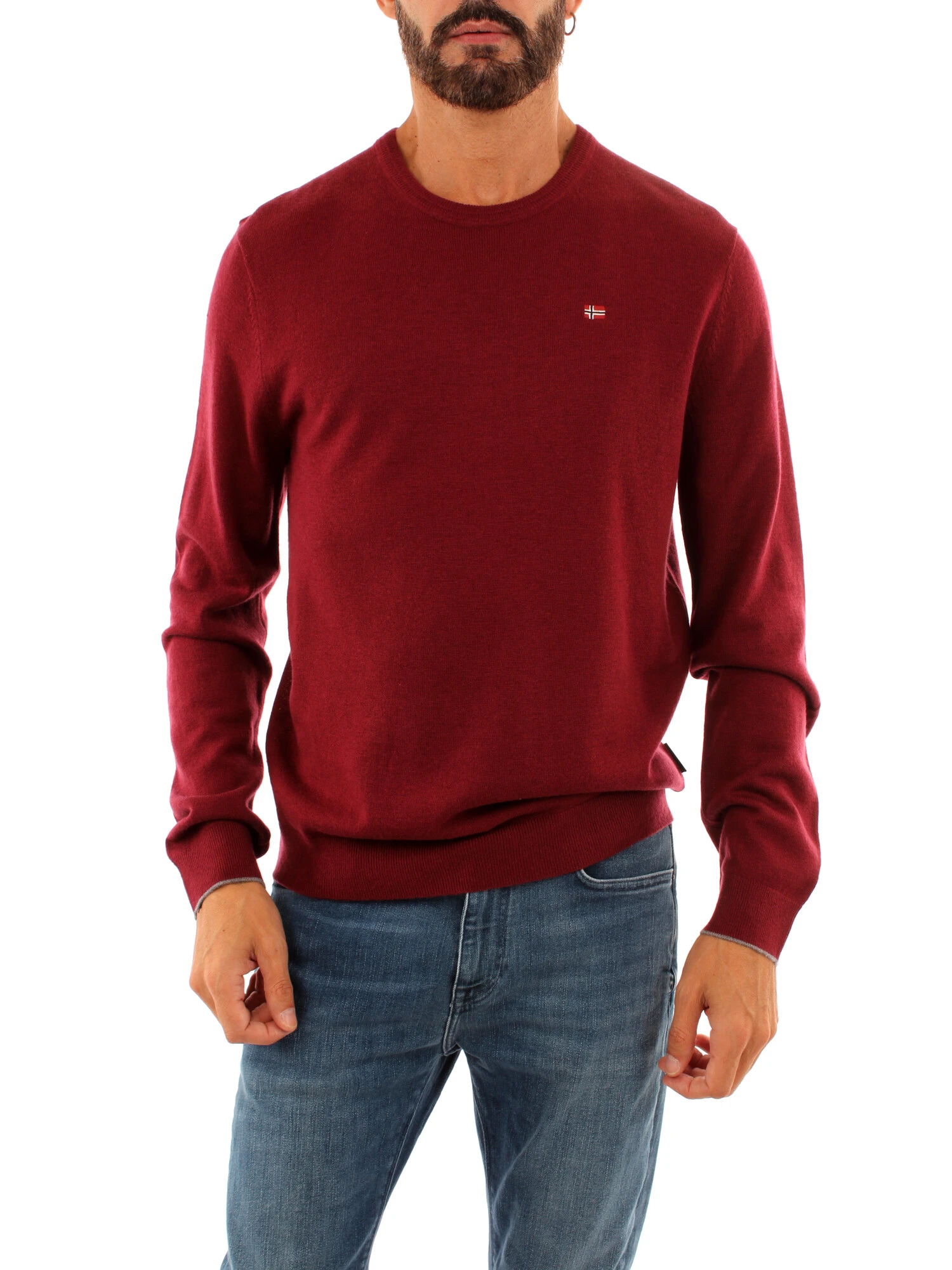 MAGLIA GIROCOLLO IN PURA LANA UOMO ROSSO