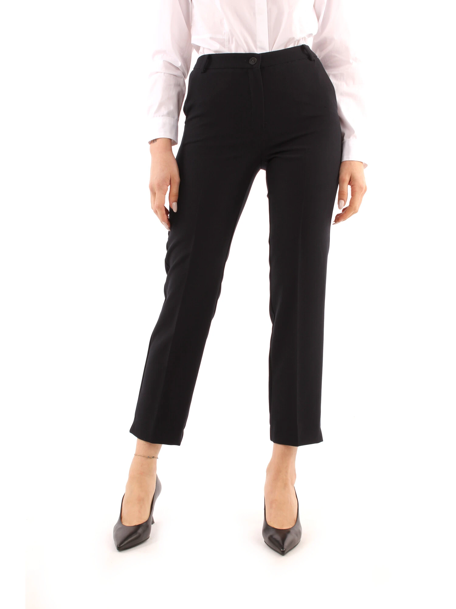 PANTALONI CHINO CON SPACCHI DONNA BLU NAVY