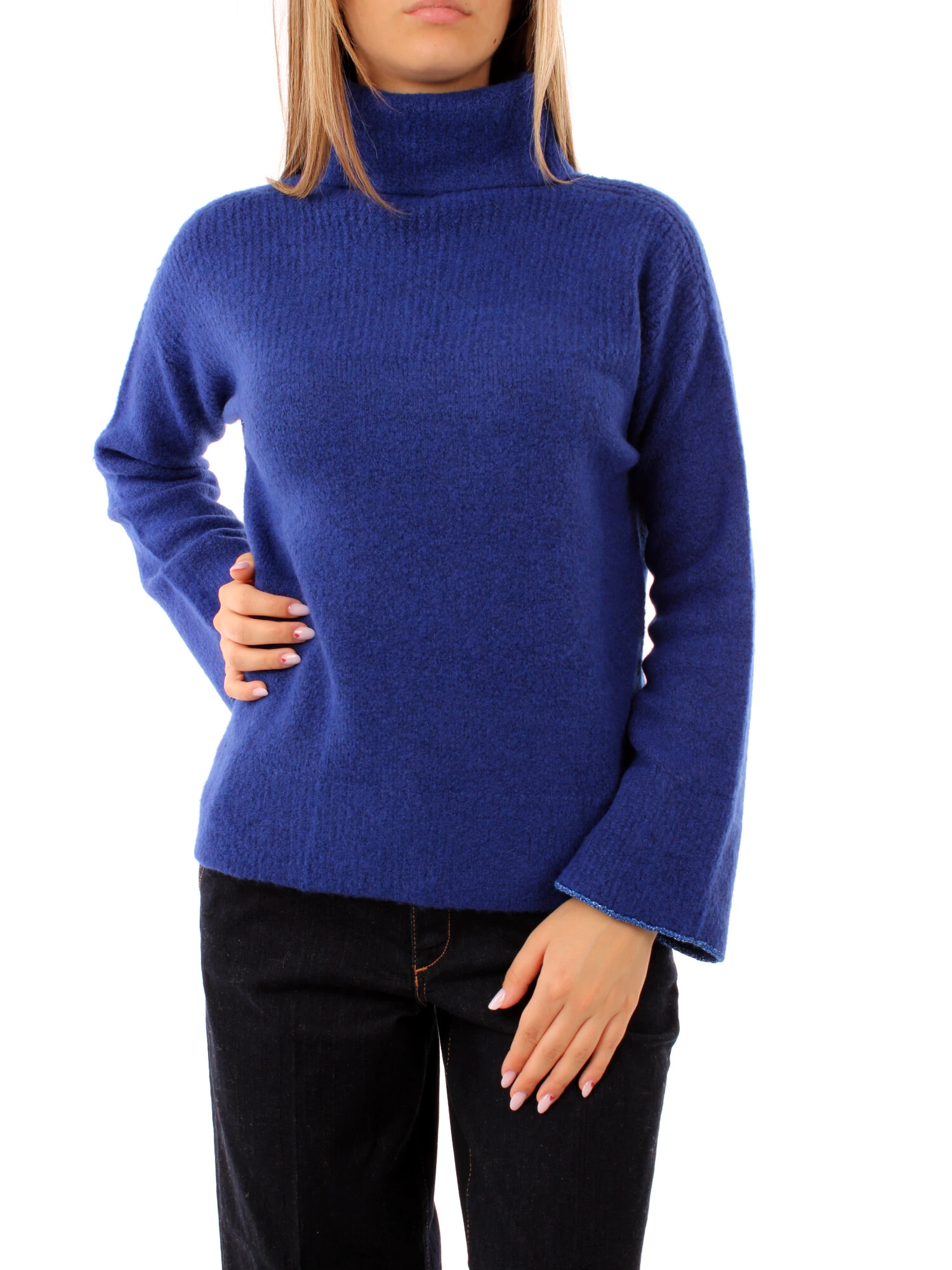 MAGLIA DOLCEVITA MISTO LANA DONNA BLU