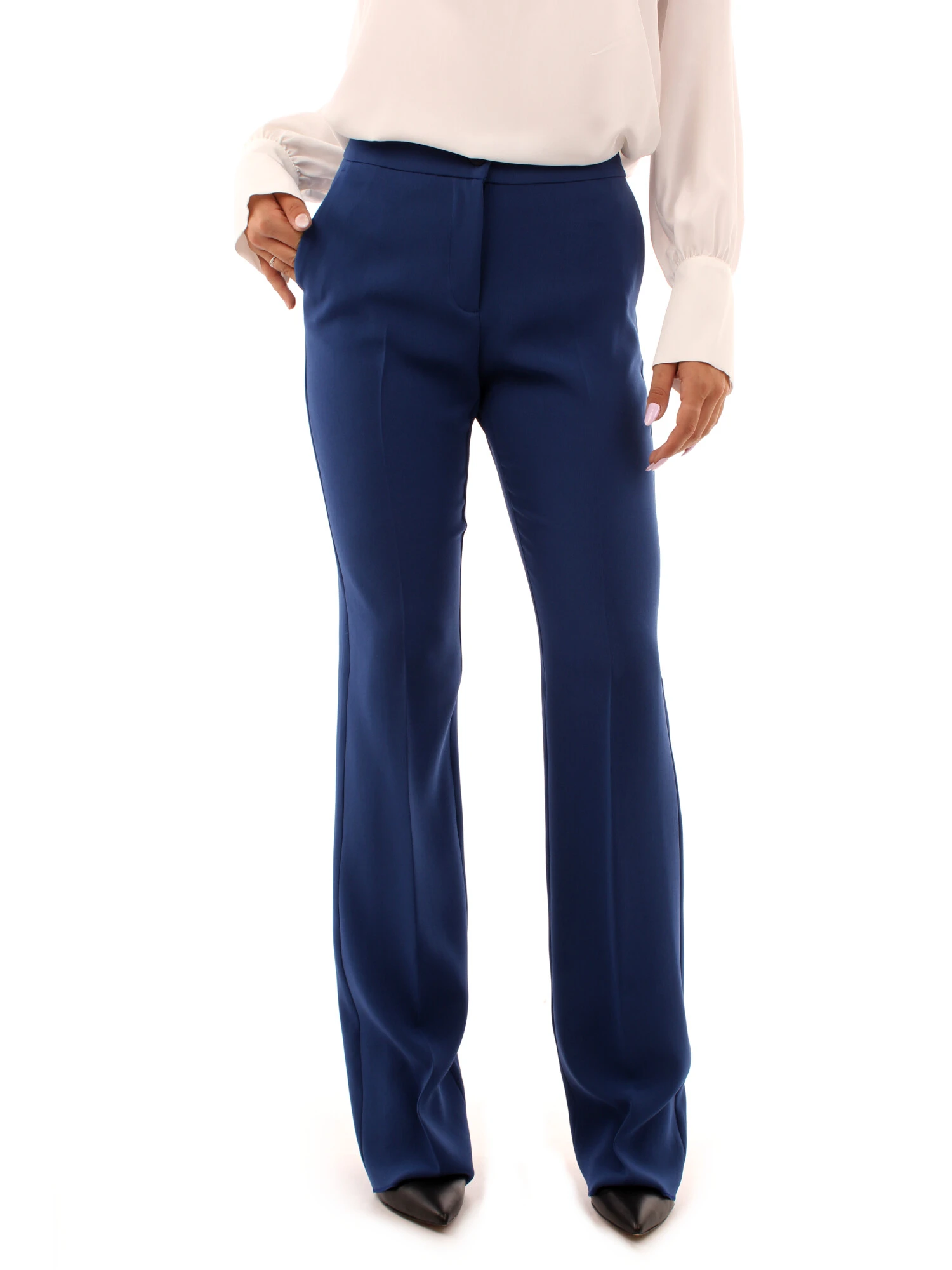 PANTALONI A ZAMPA FLARE DONNA BLU