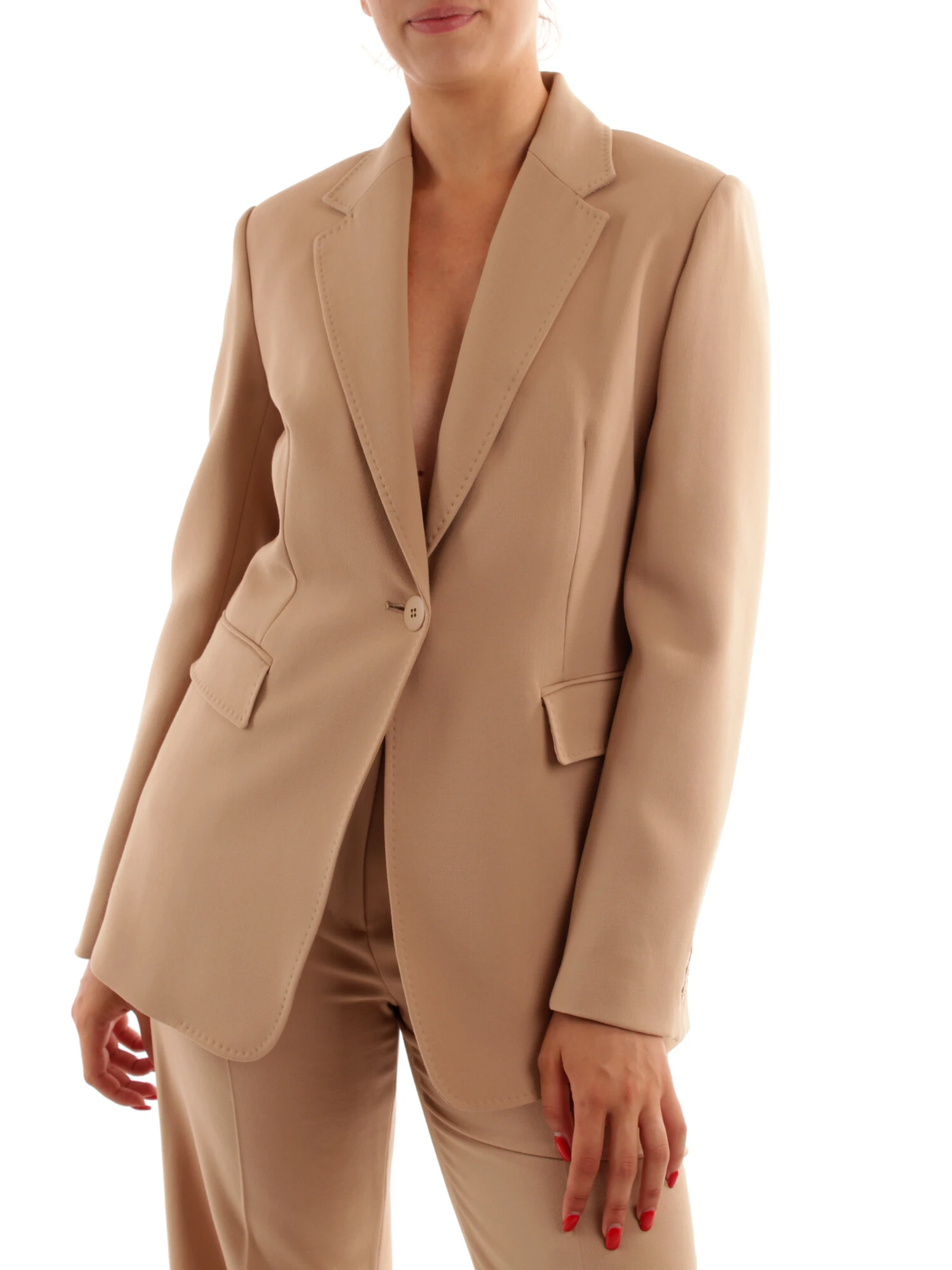 GIACCA BLAZER MONOPETTO MONOCOLORE DONNA BEIGE