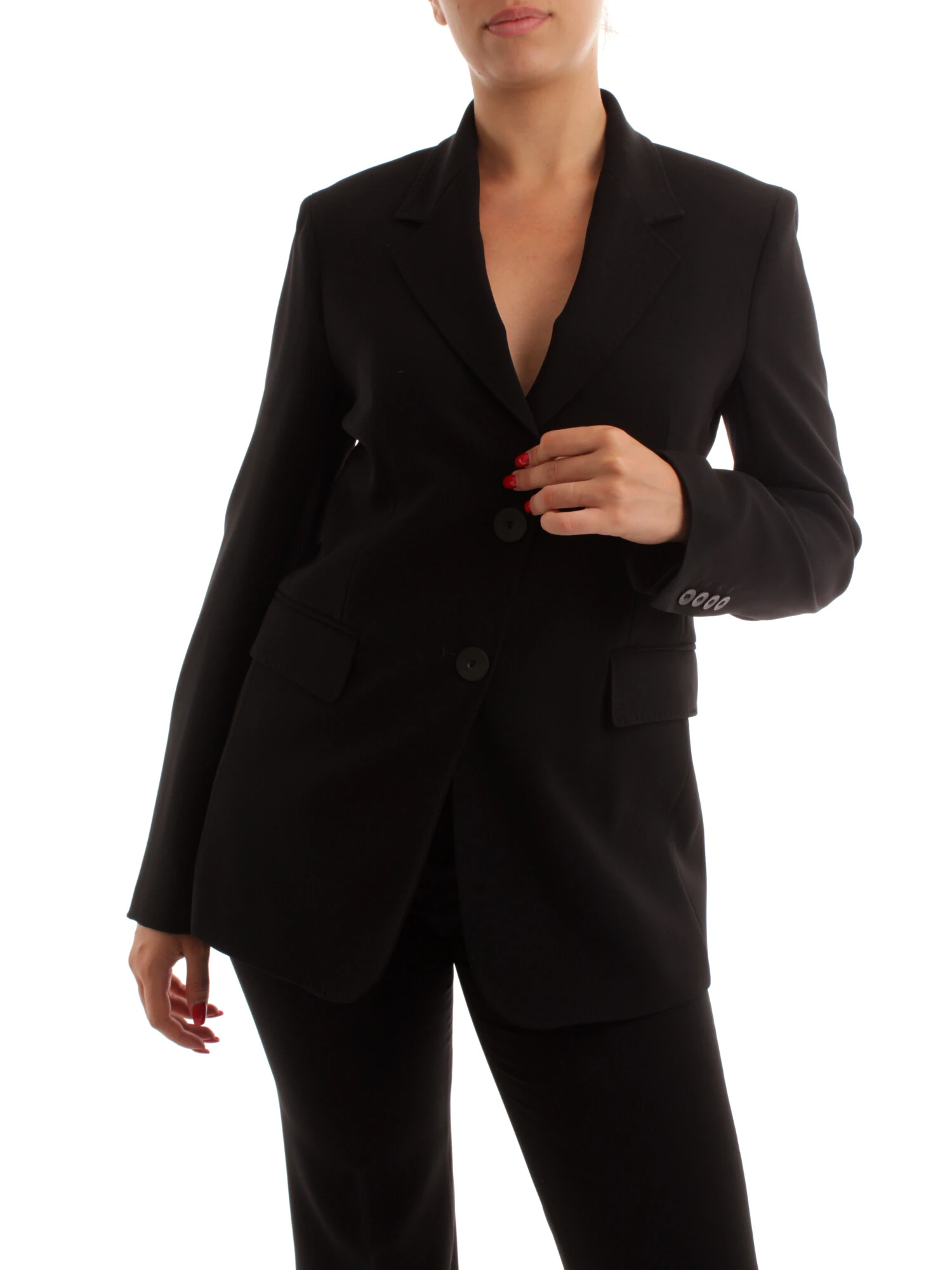 GIACCA BLAZER CON DUE BOTTONI DONNA NERO