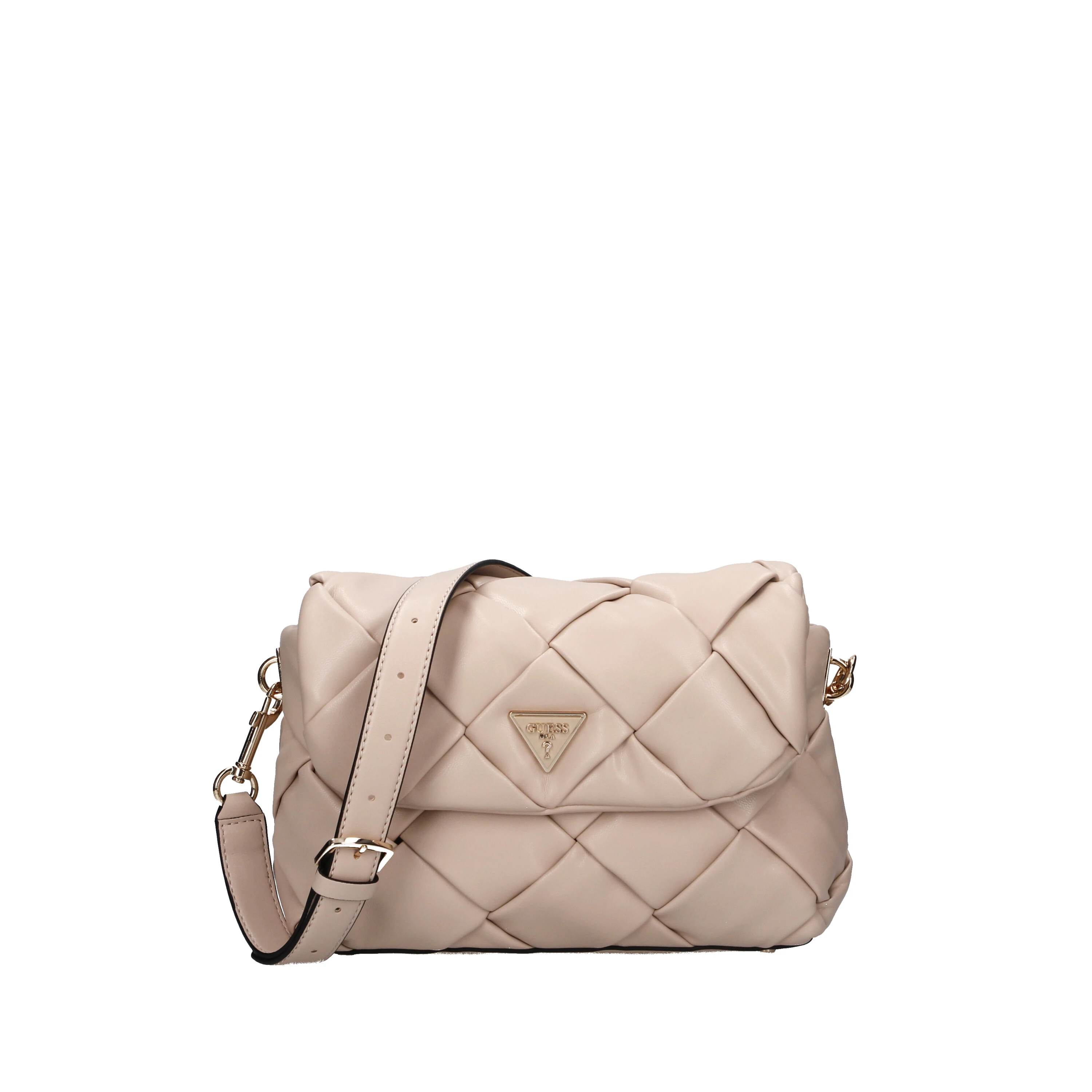 BORSA A SPALLA ZAINA FLAP INTRECCIATA DONNA BEIGE