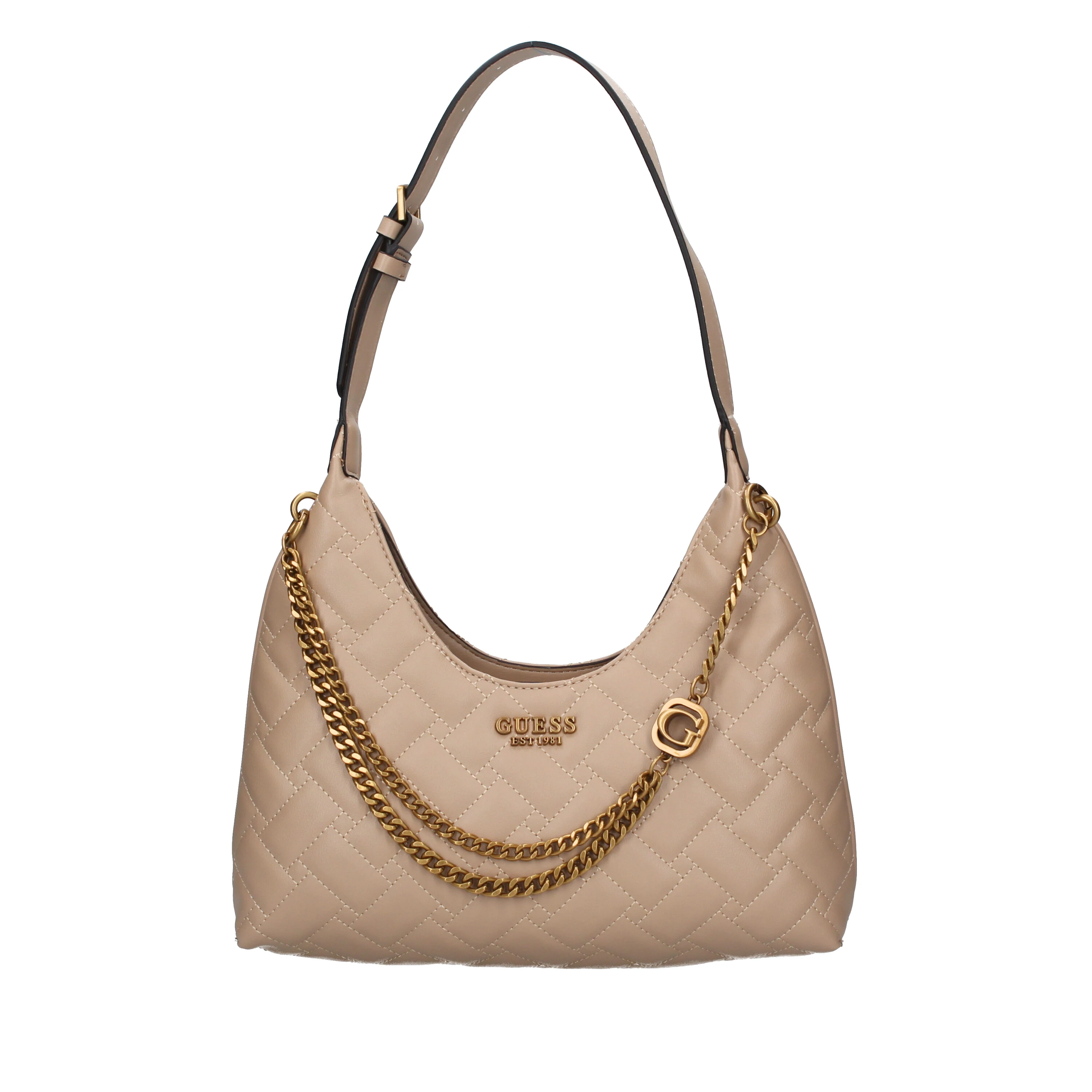 BORSA A SPALLA GRACELYNN HOBO CON CATENE DONNA BEIGE