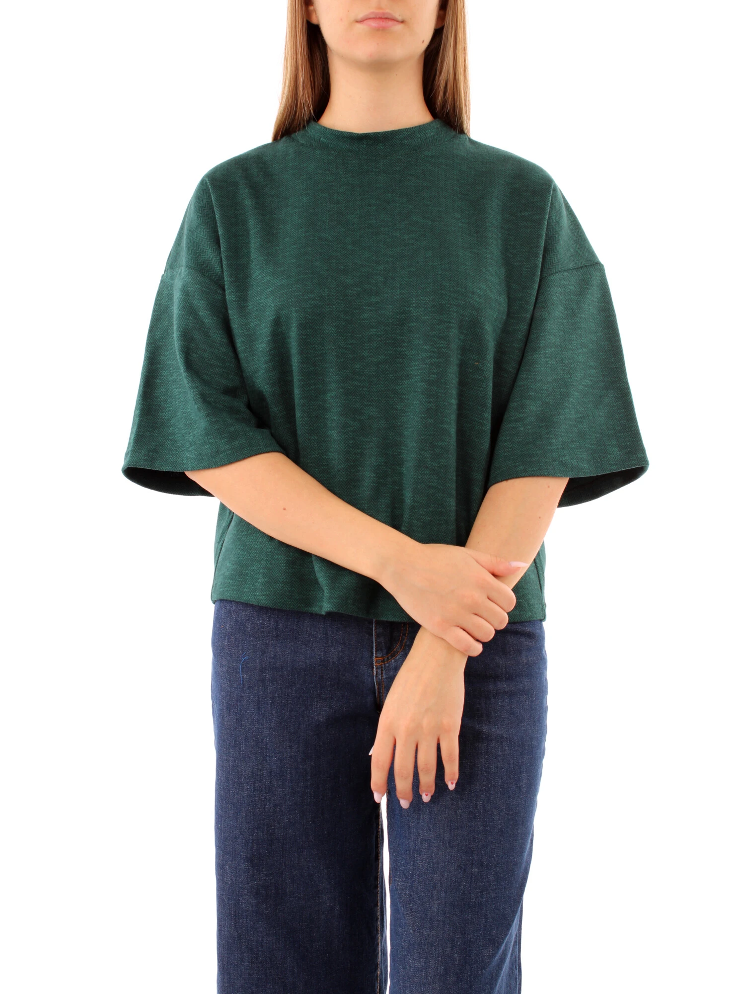 T-SHIRT MANICA CORTA OVERSIZE DONNA VERDE