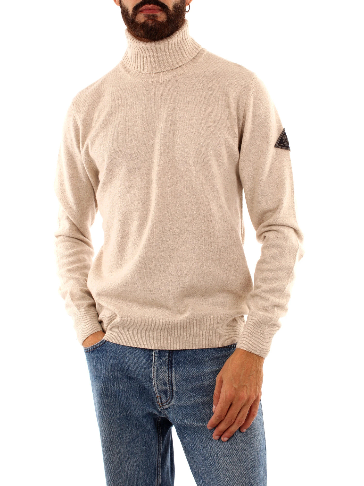 MAGLIA DOLCEVITA IN LANA E CASHMERE UOMO BEIGE