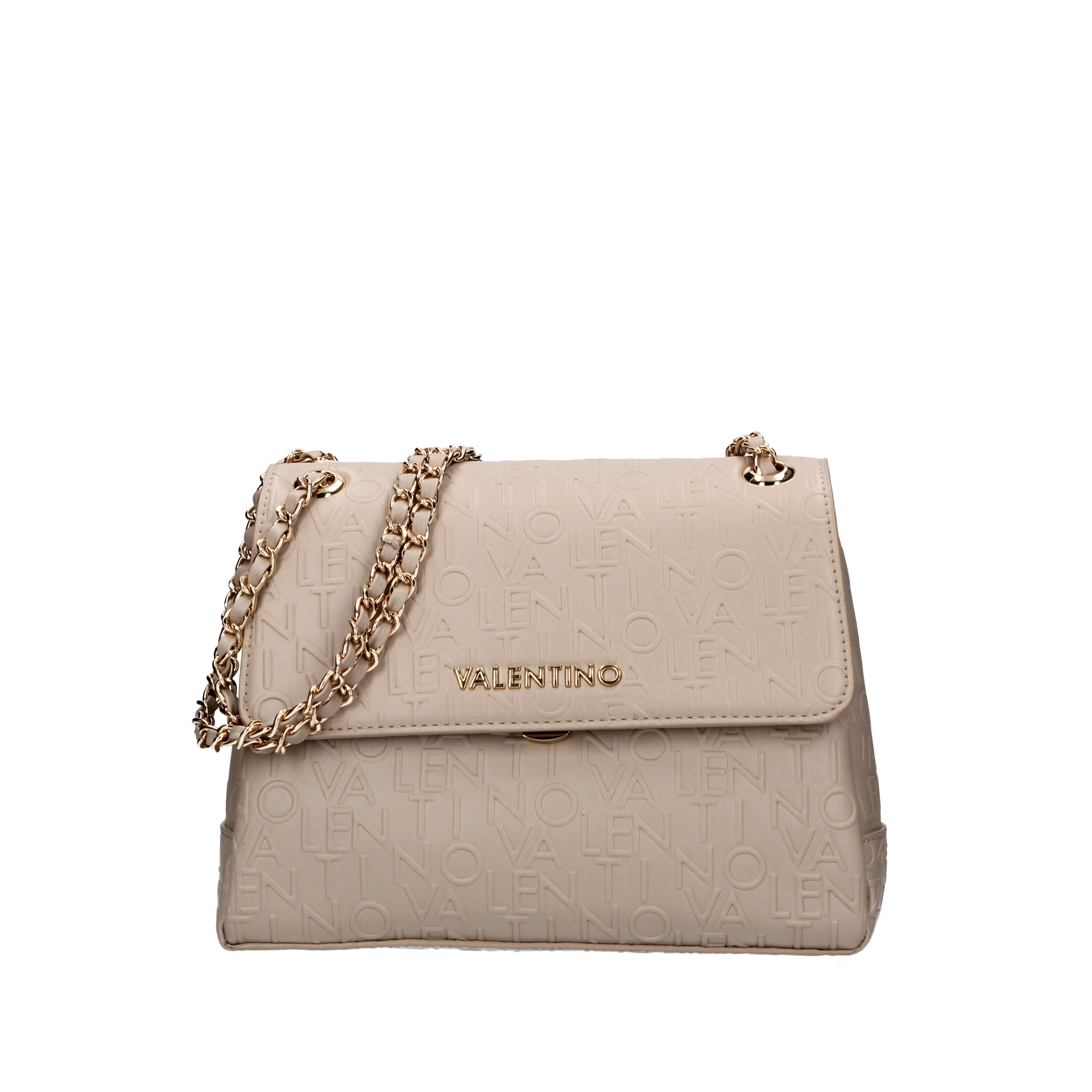 BORSA A SPALLA CON LETTERE DONNA BEIGE