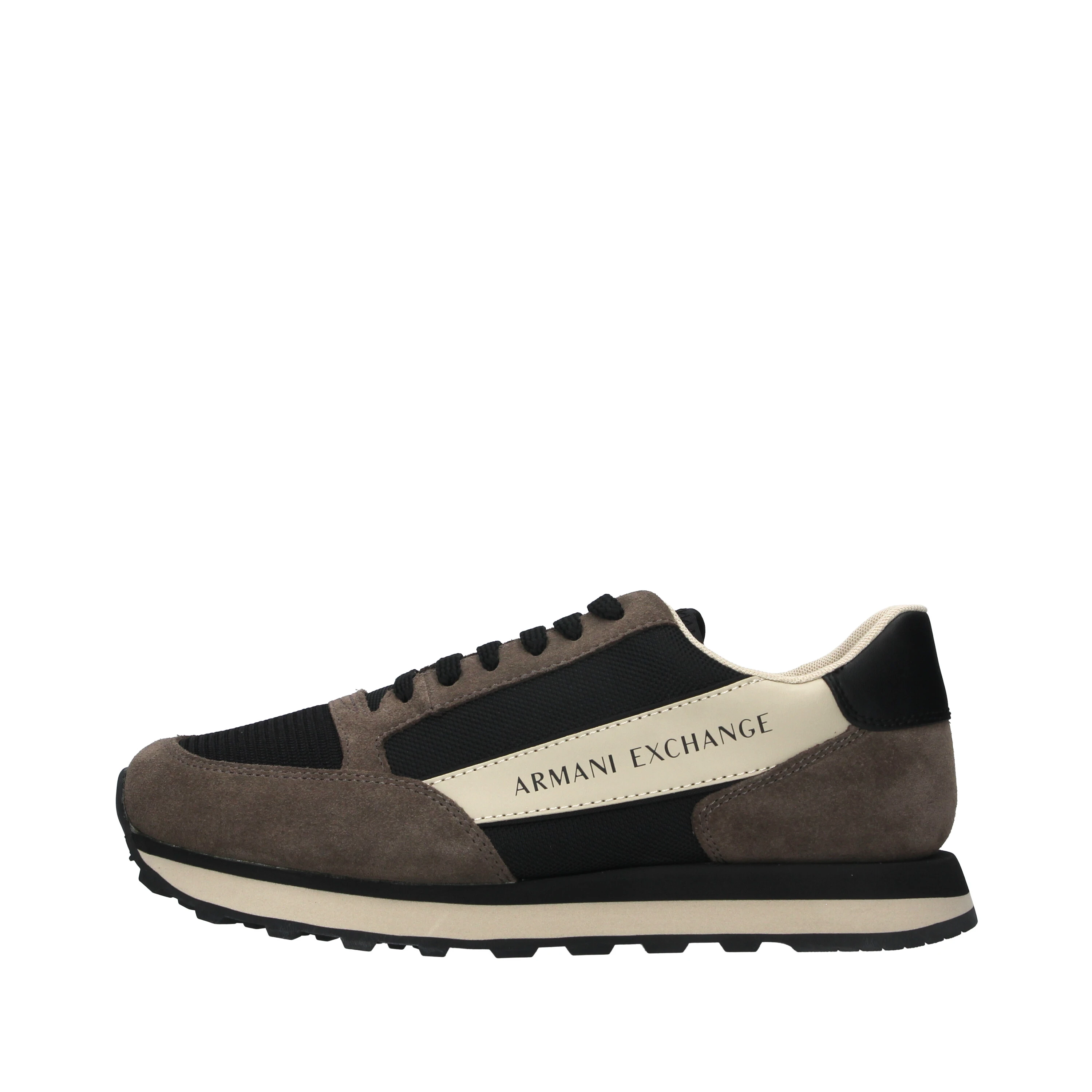 SNEAKERS CON LOGO LATERALE UOMO NERO E MARRONE