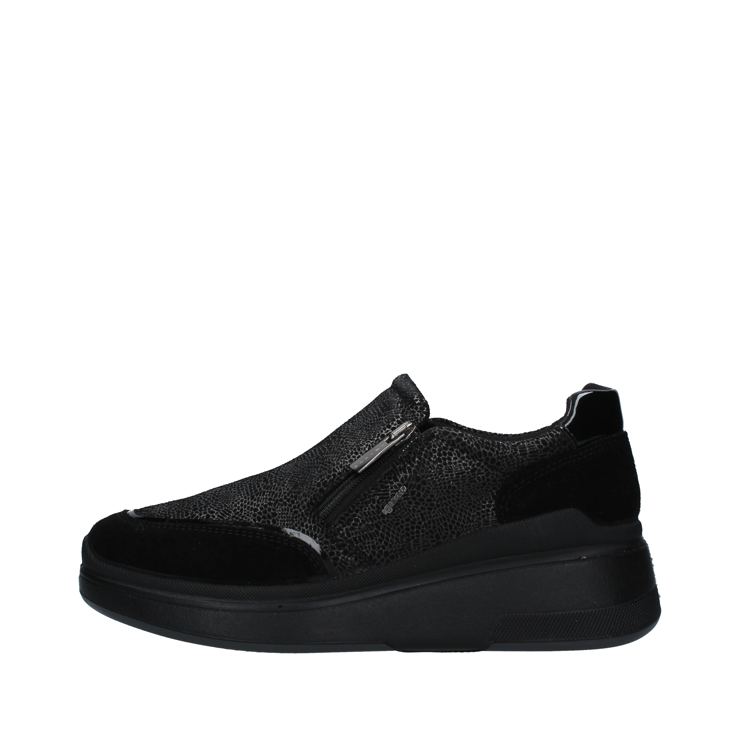 SNEAKERS CON ZIP LATERALE CORTA DONNA NERO