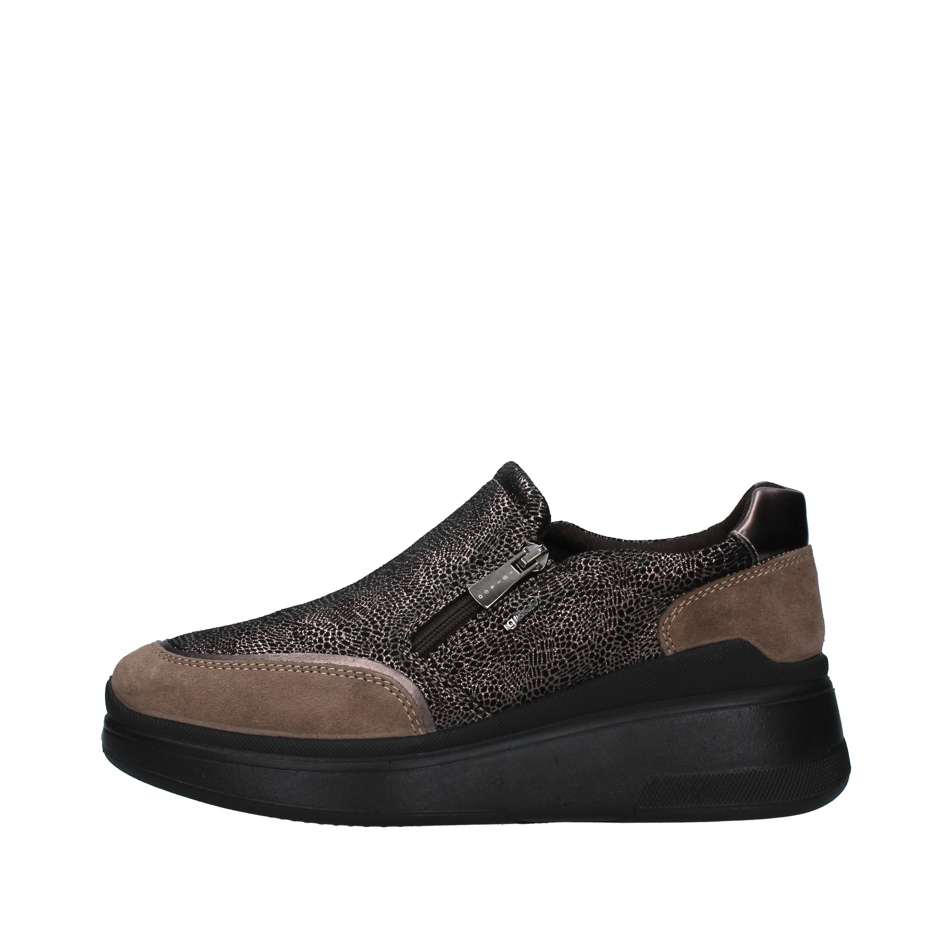 SNEAKERS SLIP ON A DONNA BEIGE E NERO