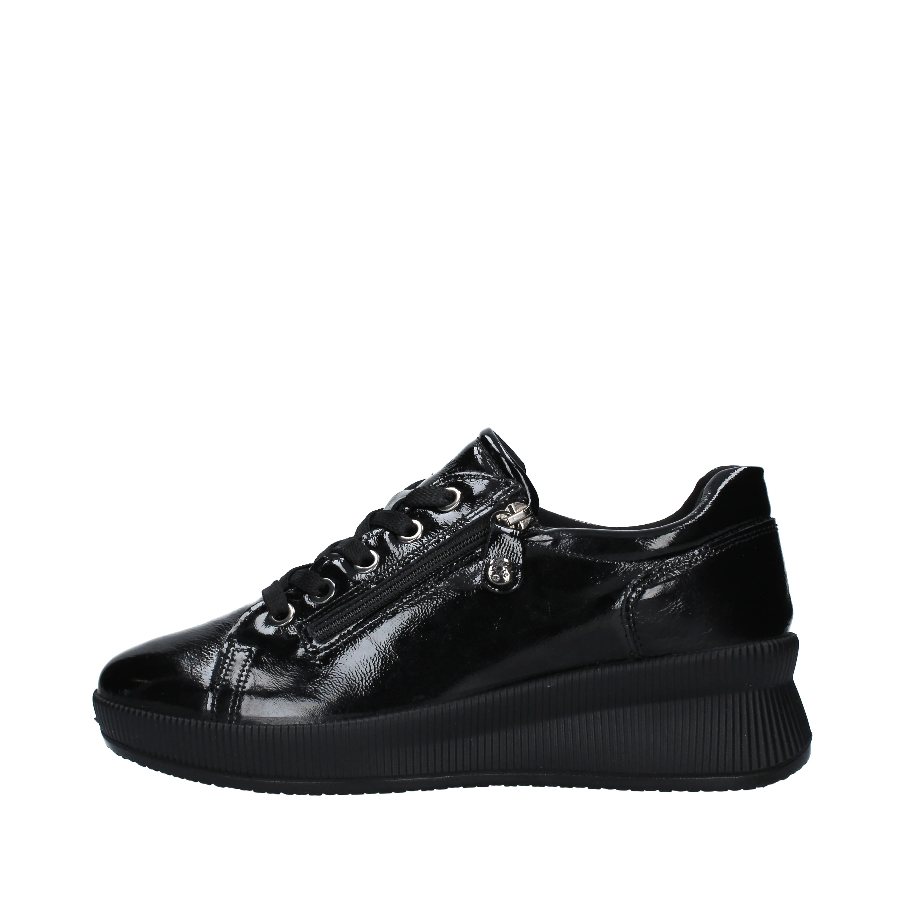 SNEAKERS PLATFORM CON LACCI E ZIP DONNA NERO