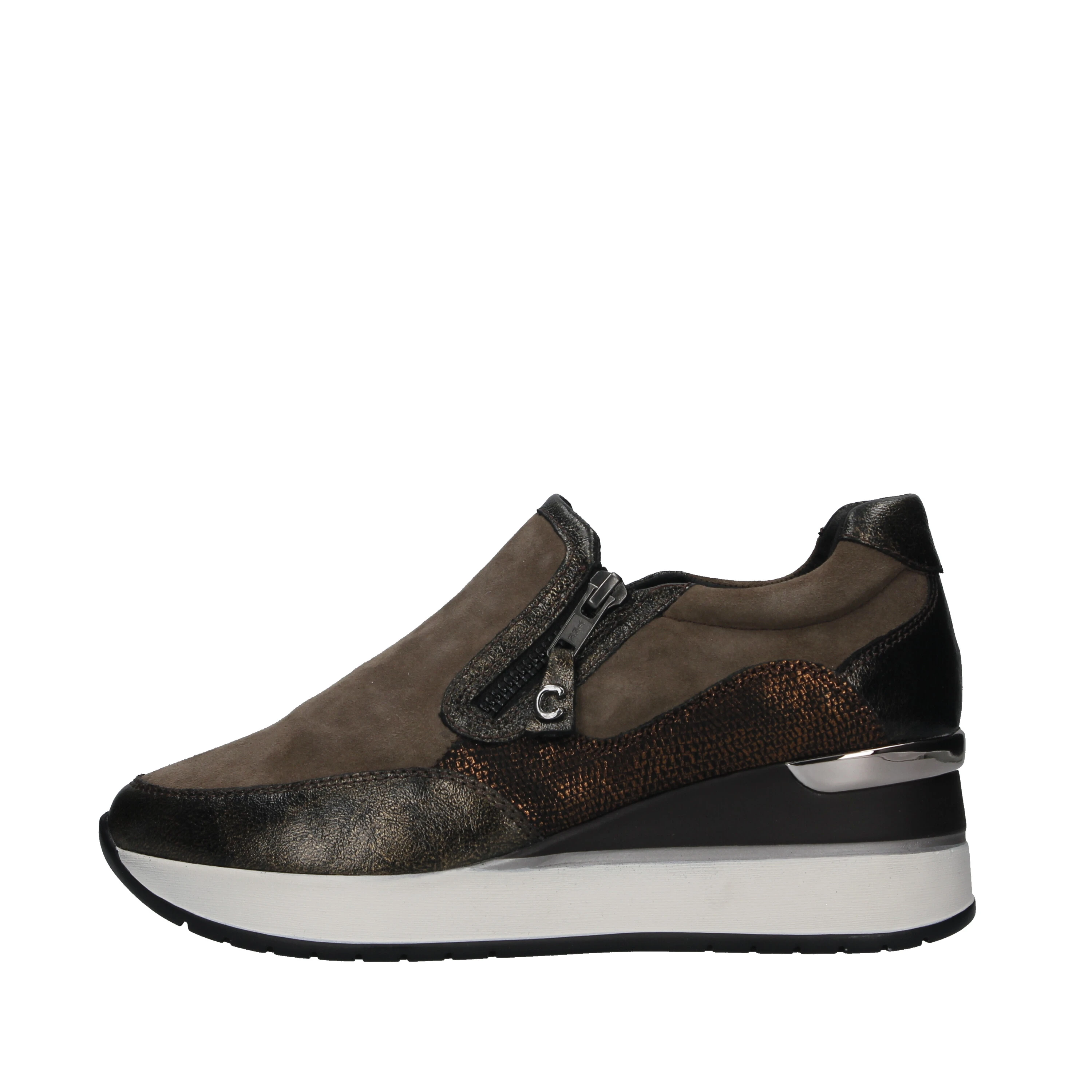 SNEAKERS SLIP ON CON ZEPPA DONNA MARRONE