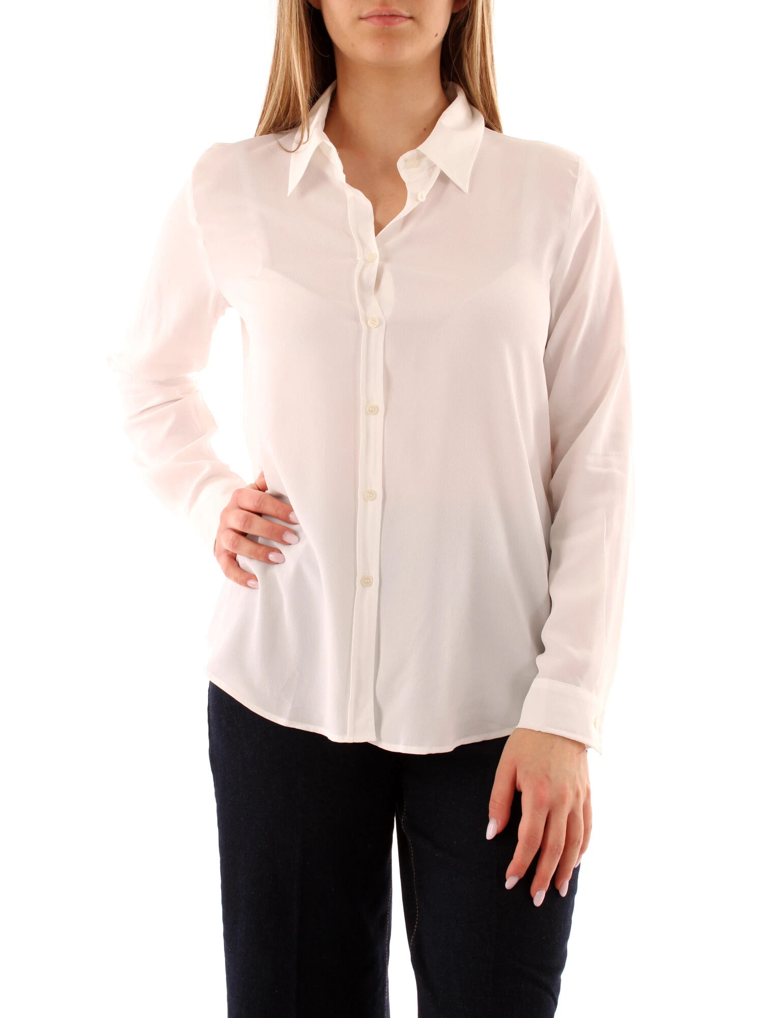 CAMICIA IN CREPE DI MISTO SETA DONNA BIANCO