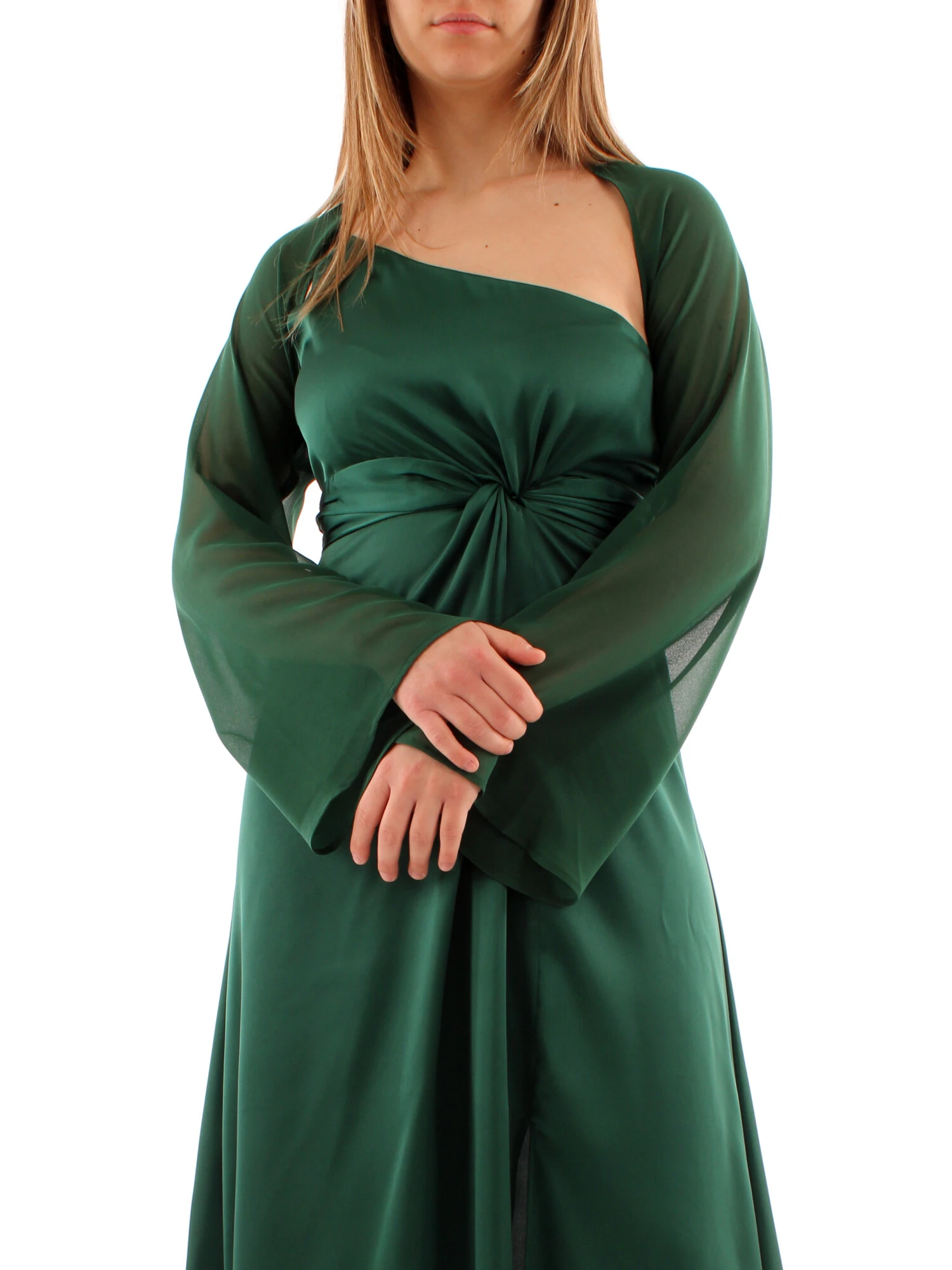 GIACCA COPRISPALLE IN GEORGETTE CRÊPE DONNA VERDE