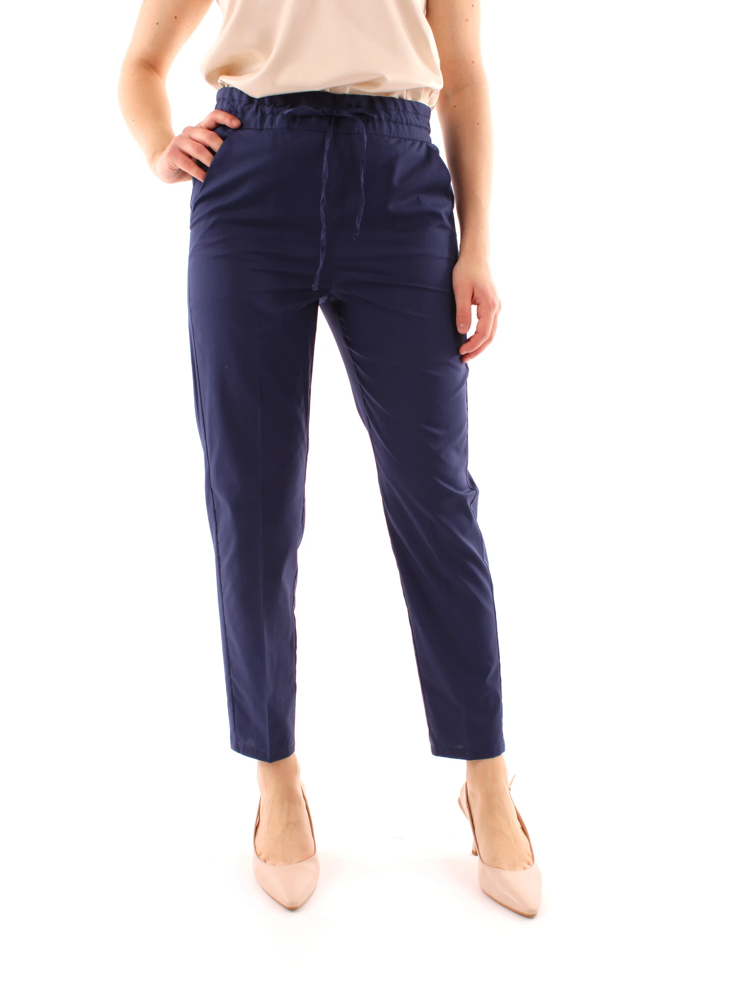 PANTALONI JOGGERS CON VITA ELASTICA DONNA BLU