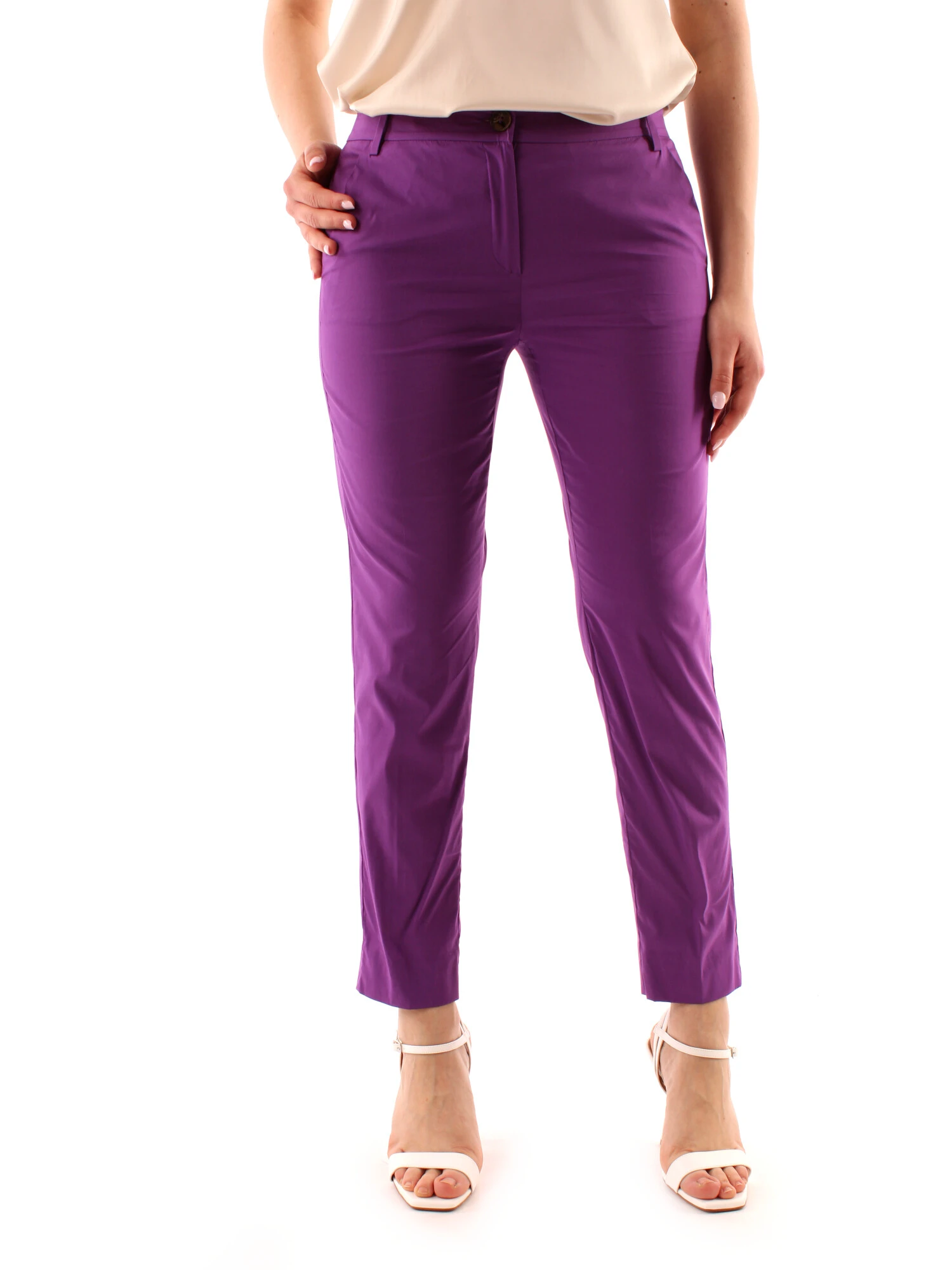 PANTALONI CHINO VITA BASSA DONNA VIOLA