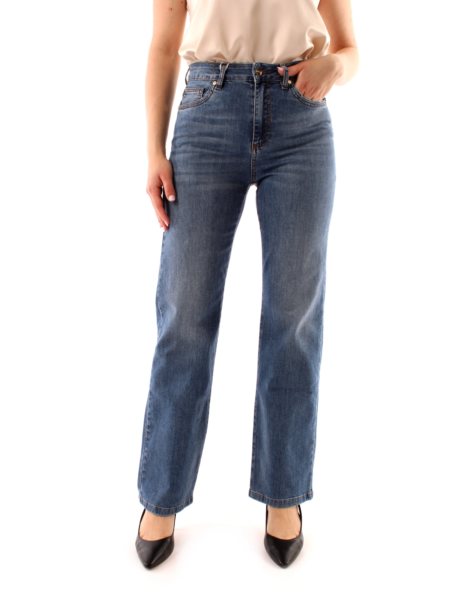 JEANS REGULAR IN DENIM DONNA BLU