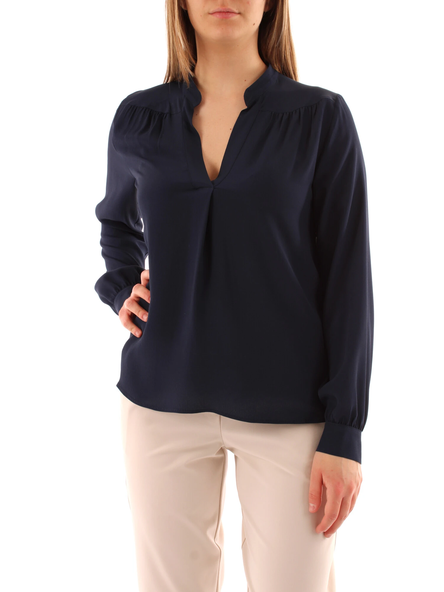 BLUSA IN MISTO SETA DONNA BLU