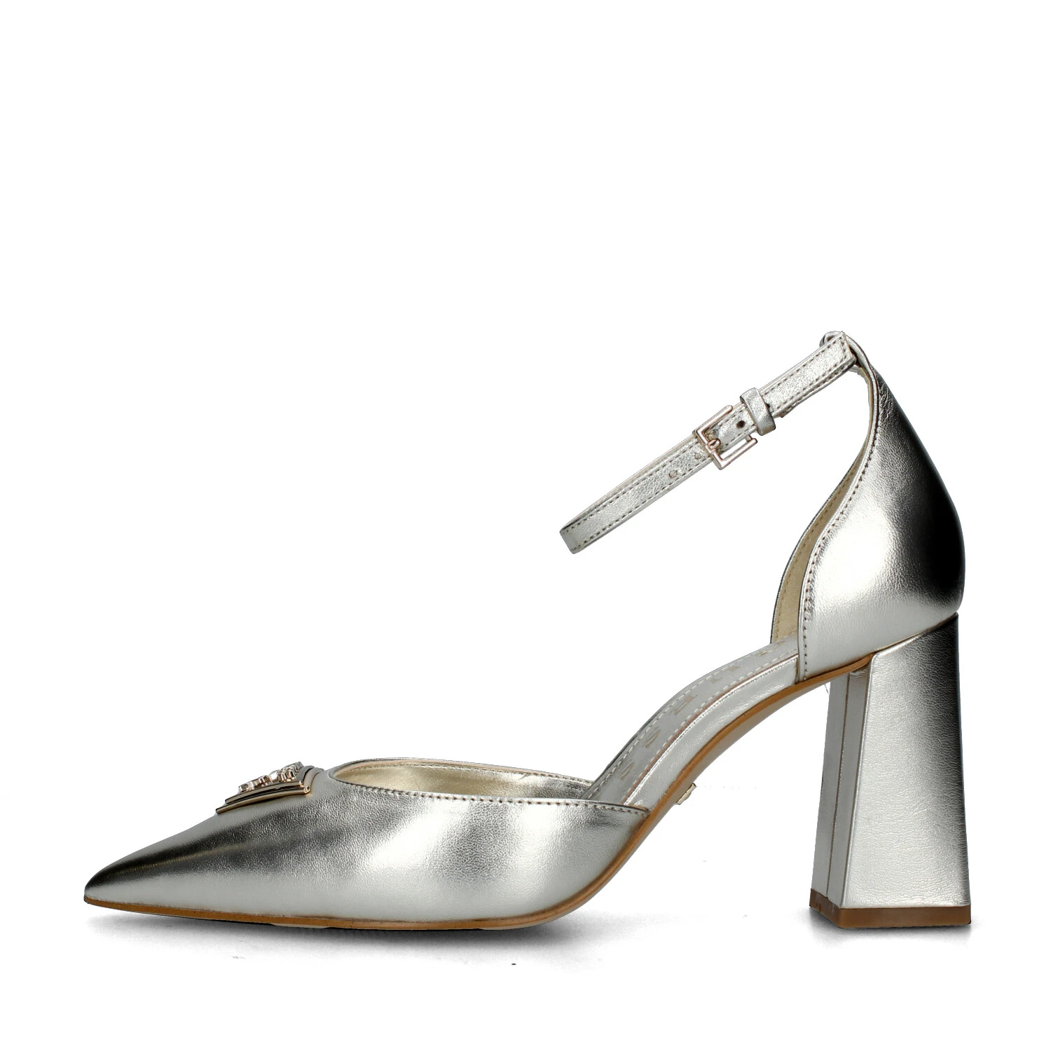 SLINGBACK BARSYN IN PELLE DONNA PLATINO