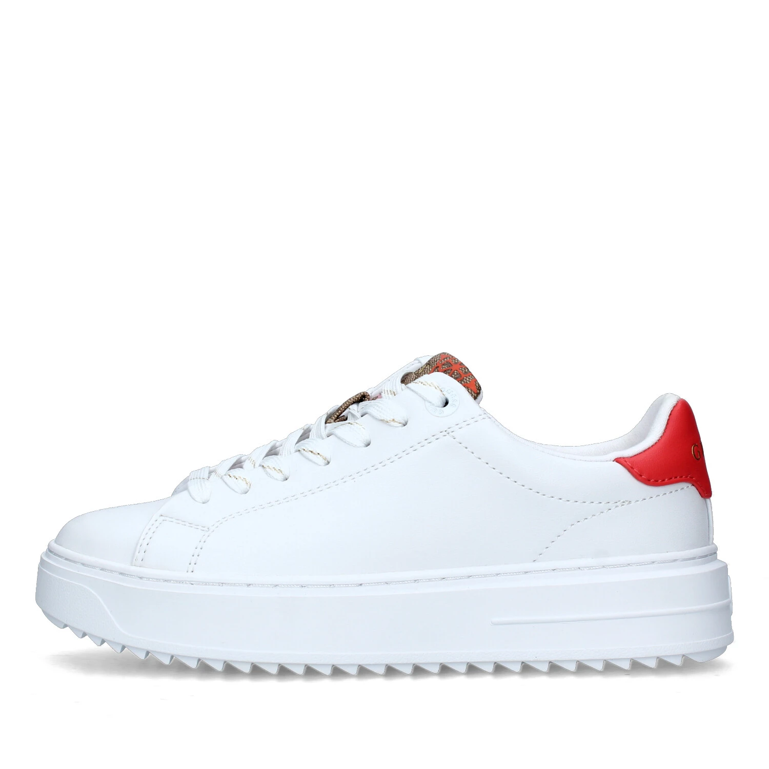 SNEAKERS PLATFORM DENESA4 CON TALLONE COLORATO DONNA BIANCO ROSSO