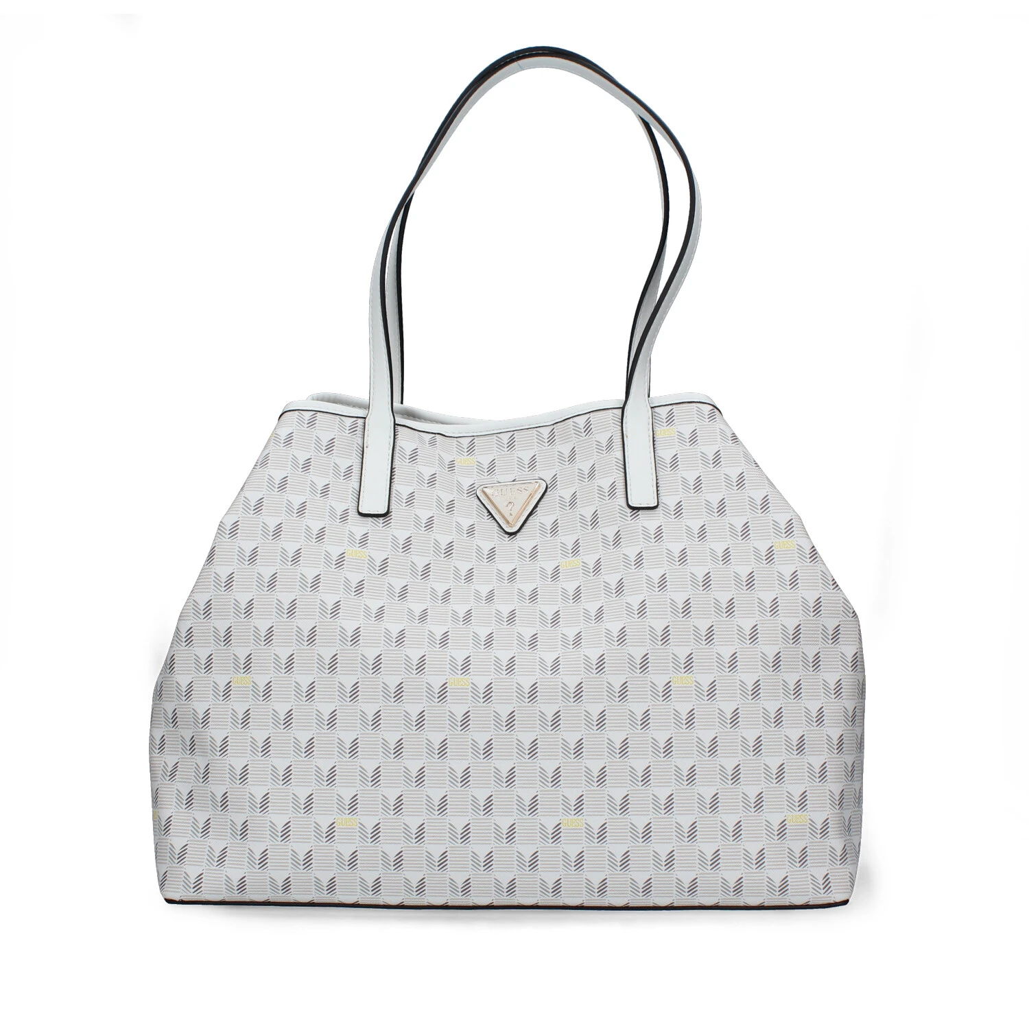 BORSA A SPALLA VIKKY CON STAMPA GEOMETRICA DONNA GRIGIO CHIARO