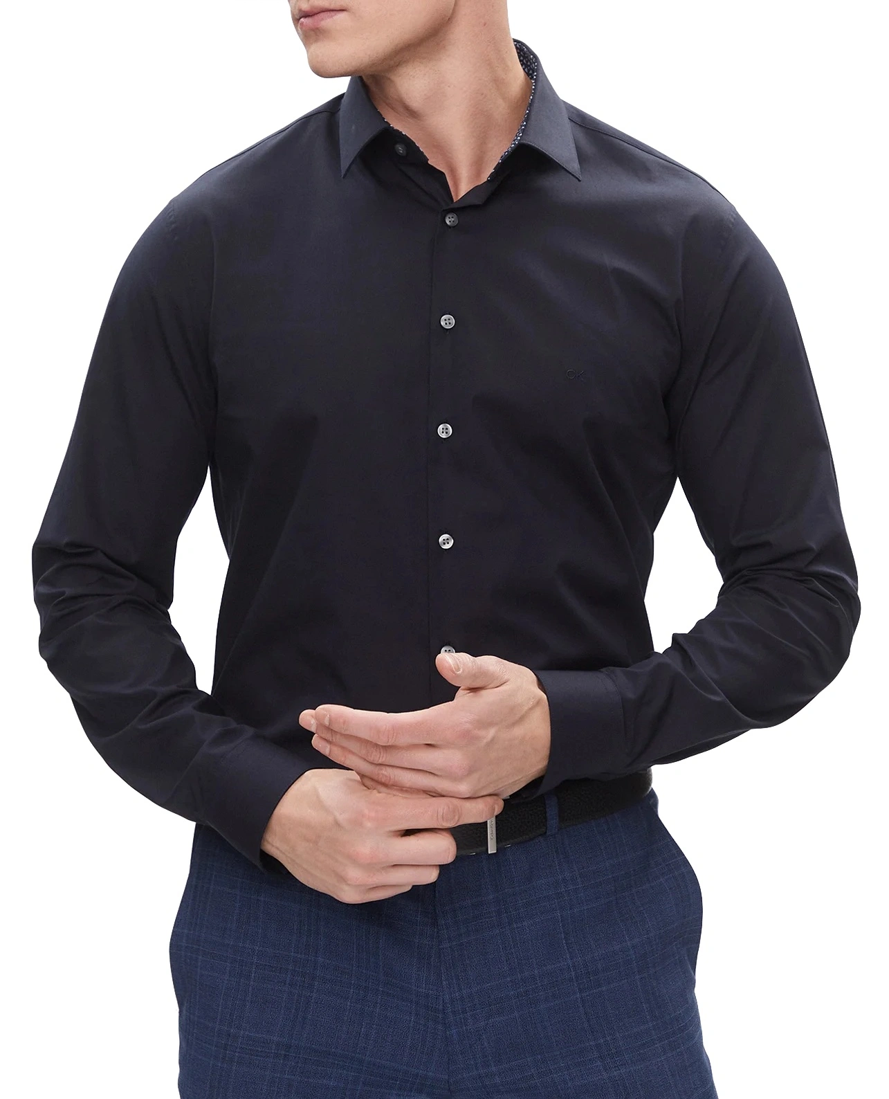 CAMICIA ELEGANTE SLIM FIT UOMO BLU