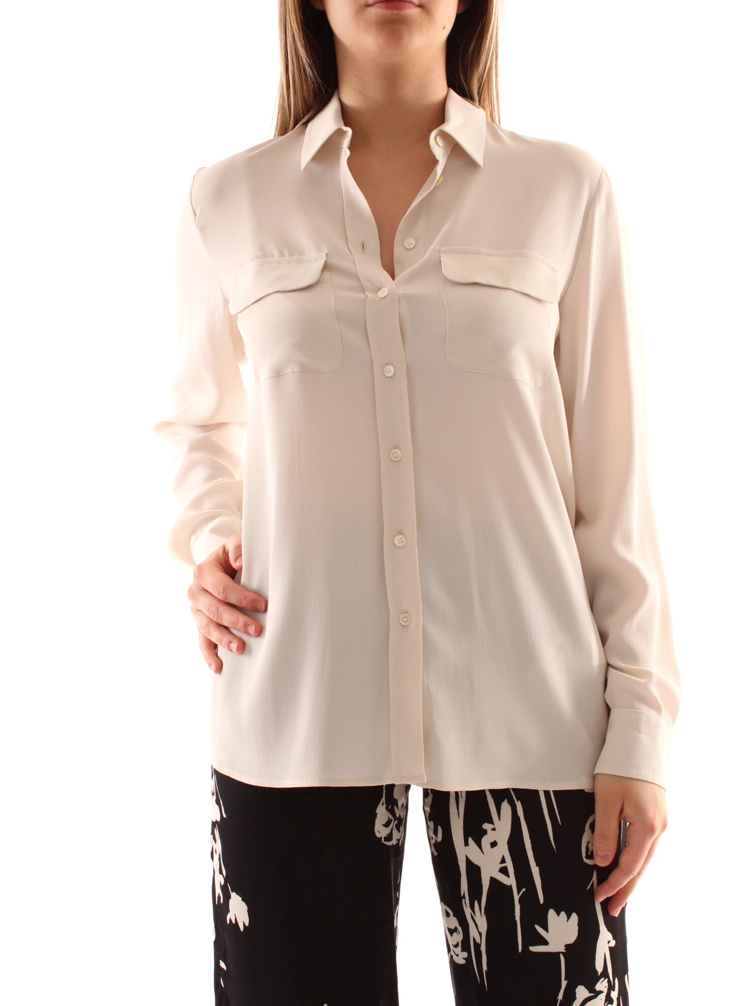 CAMICIA IN CREPE MISTO SETA DONNA BIANCO