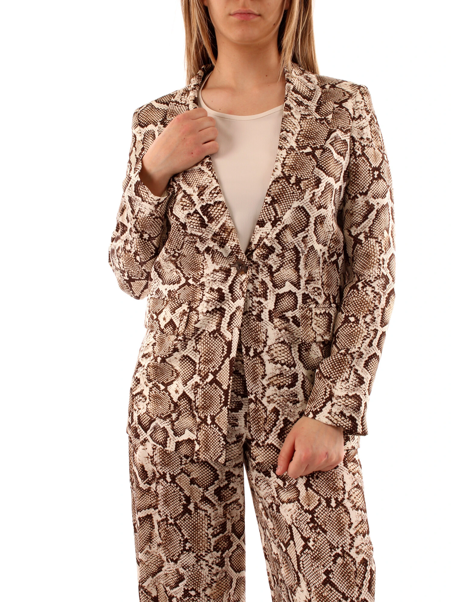 GIACCA BLAZER FANTASIA PITONATA DONNA BEIGE