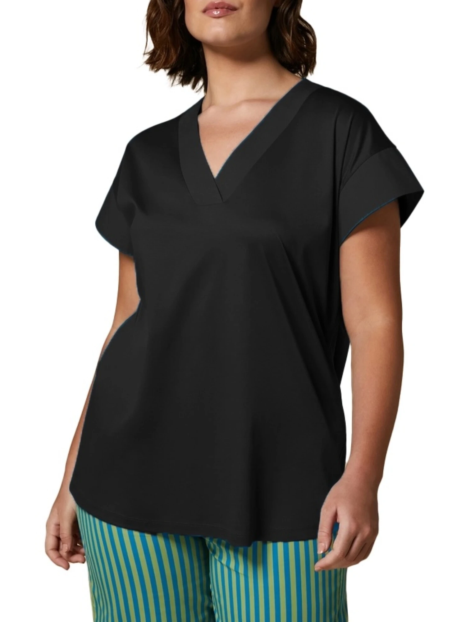 BLUSA IN PURO COTONE DONNA NERO