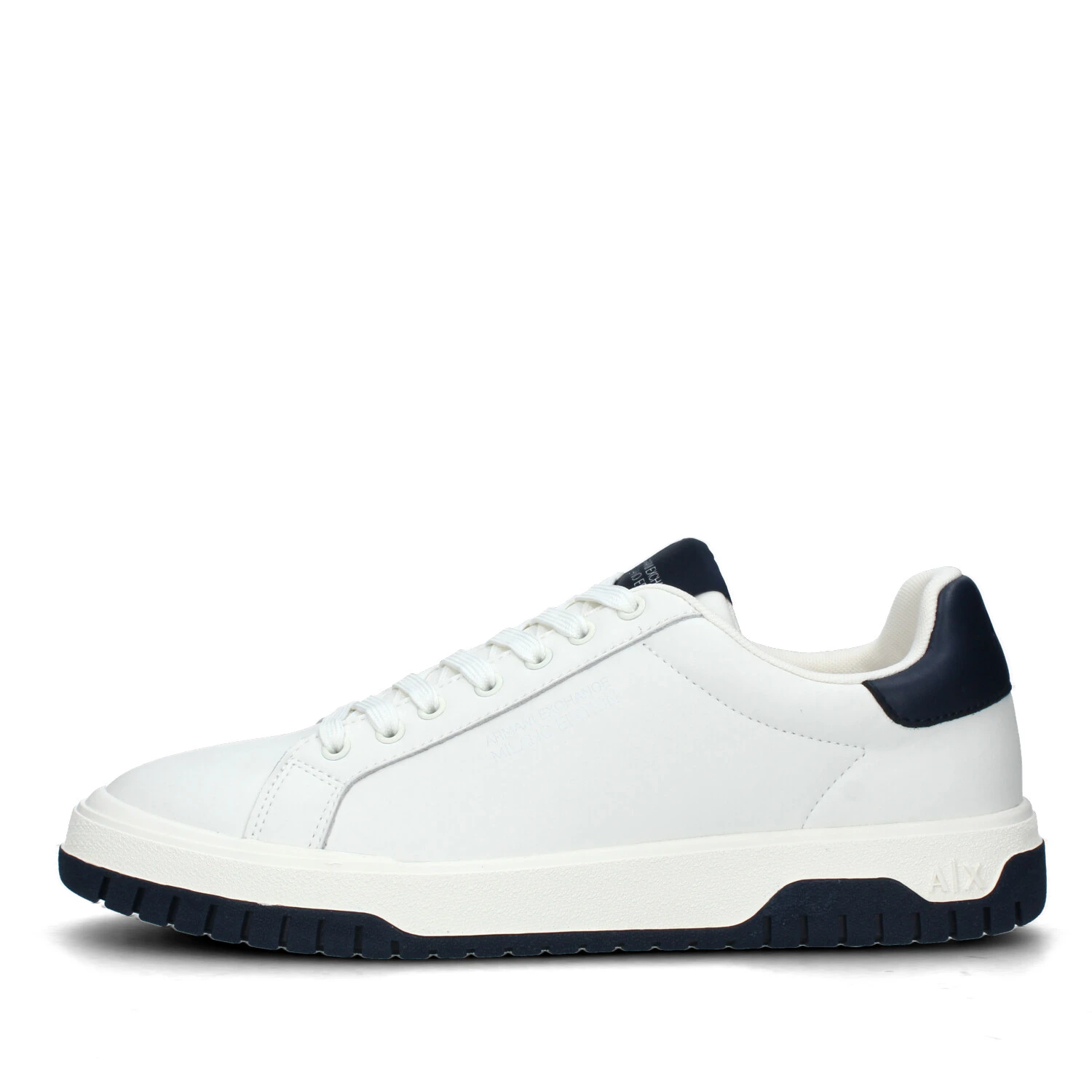 SNEAKERS BASSE BICOLORE CON LOGHI UOMO BIANCO PANNA BLU