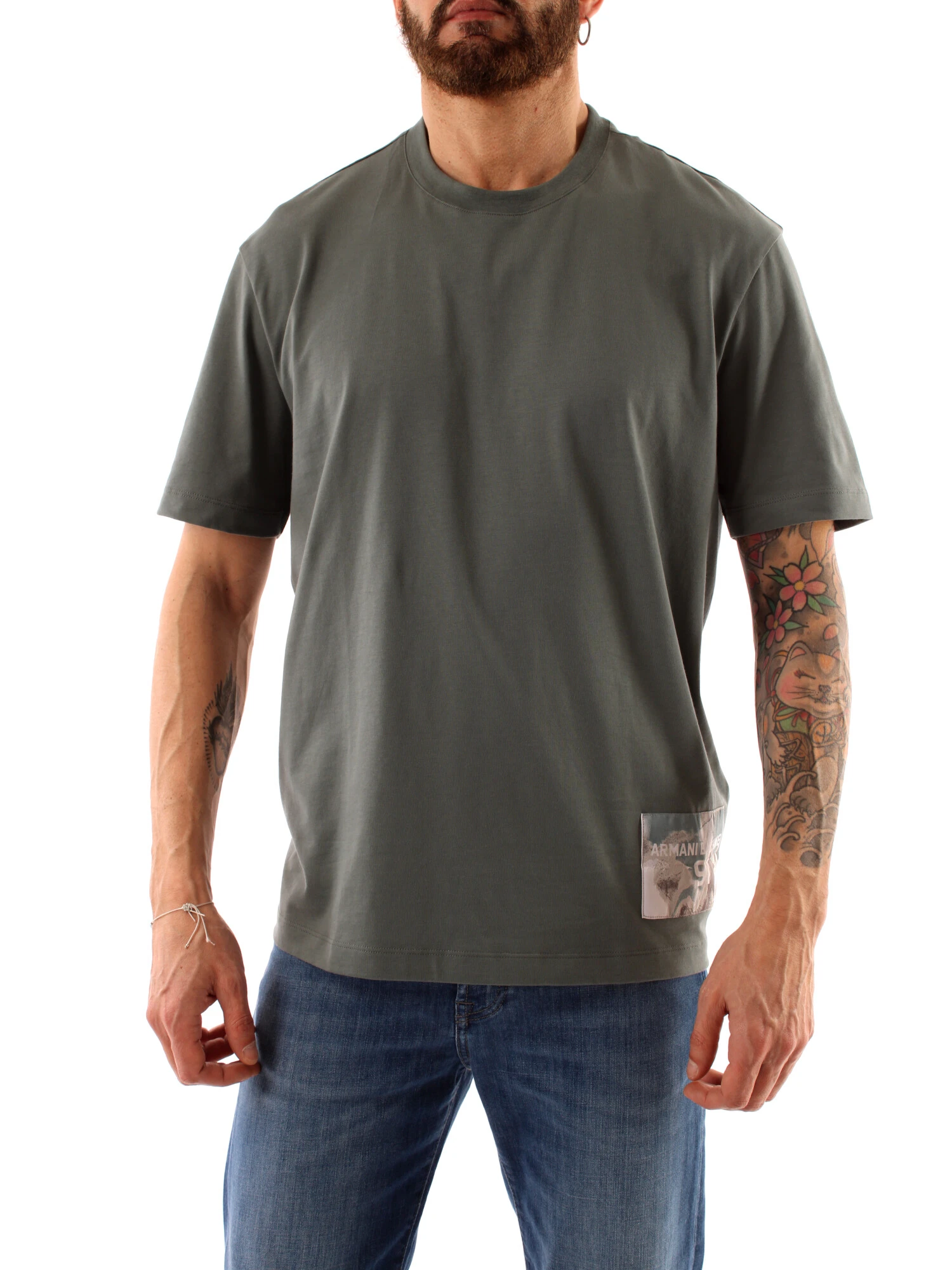 T-SHIRT MANICA CORTA CON LOGO SUL FIANCO UOMO VERDE