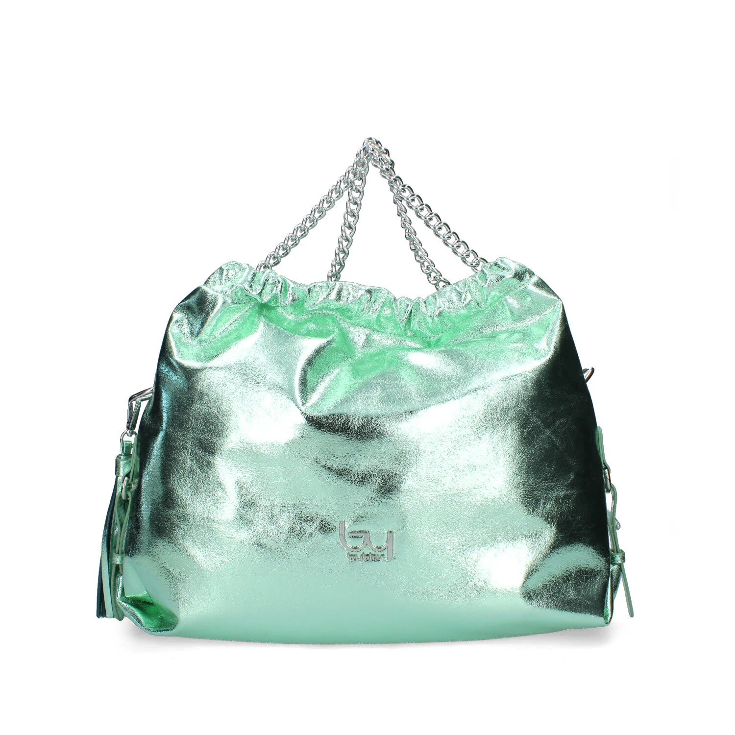 BORSA A MANO SMERALDO LAMINATA DONNA VERDE