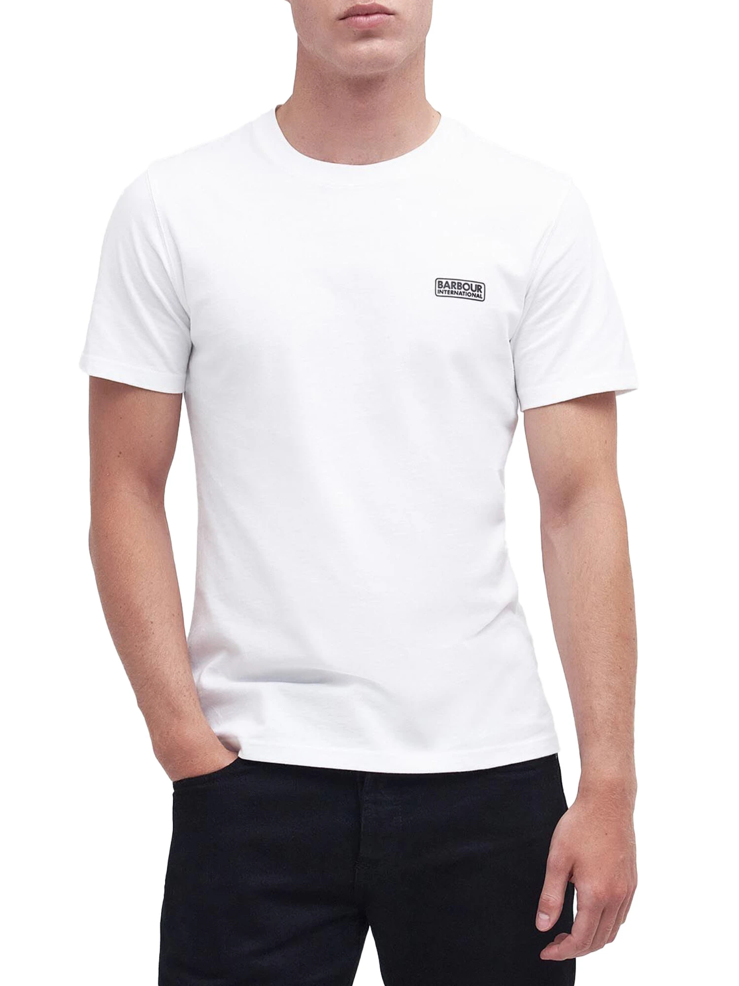 T-SHIRT MANICA CORTA CON LOGO PICCOLO UOMO BIANCO