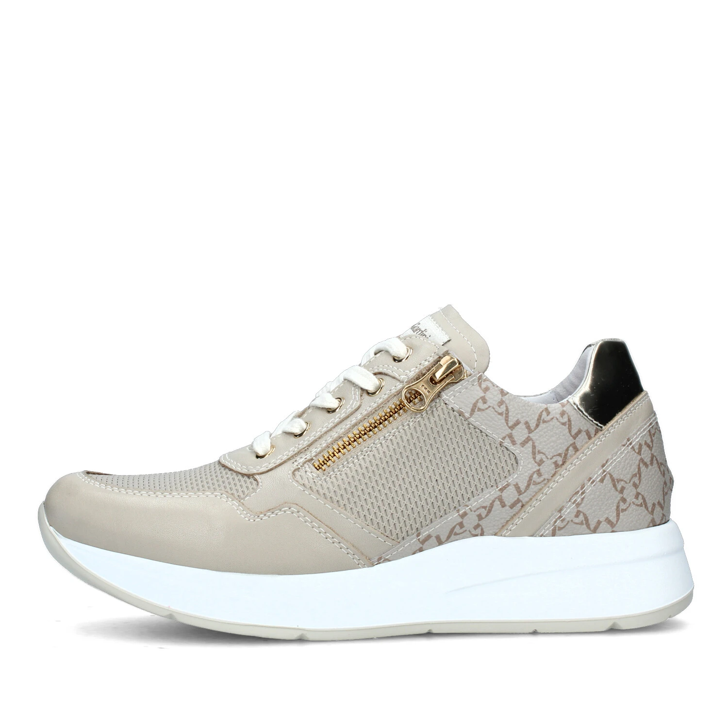 SNEAKERS PLATFORM CON TRAMA NG E DOPPIA CHIUSURA DONNA BEIGE ORO